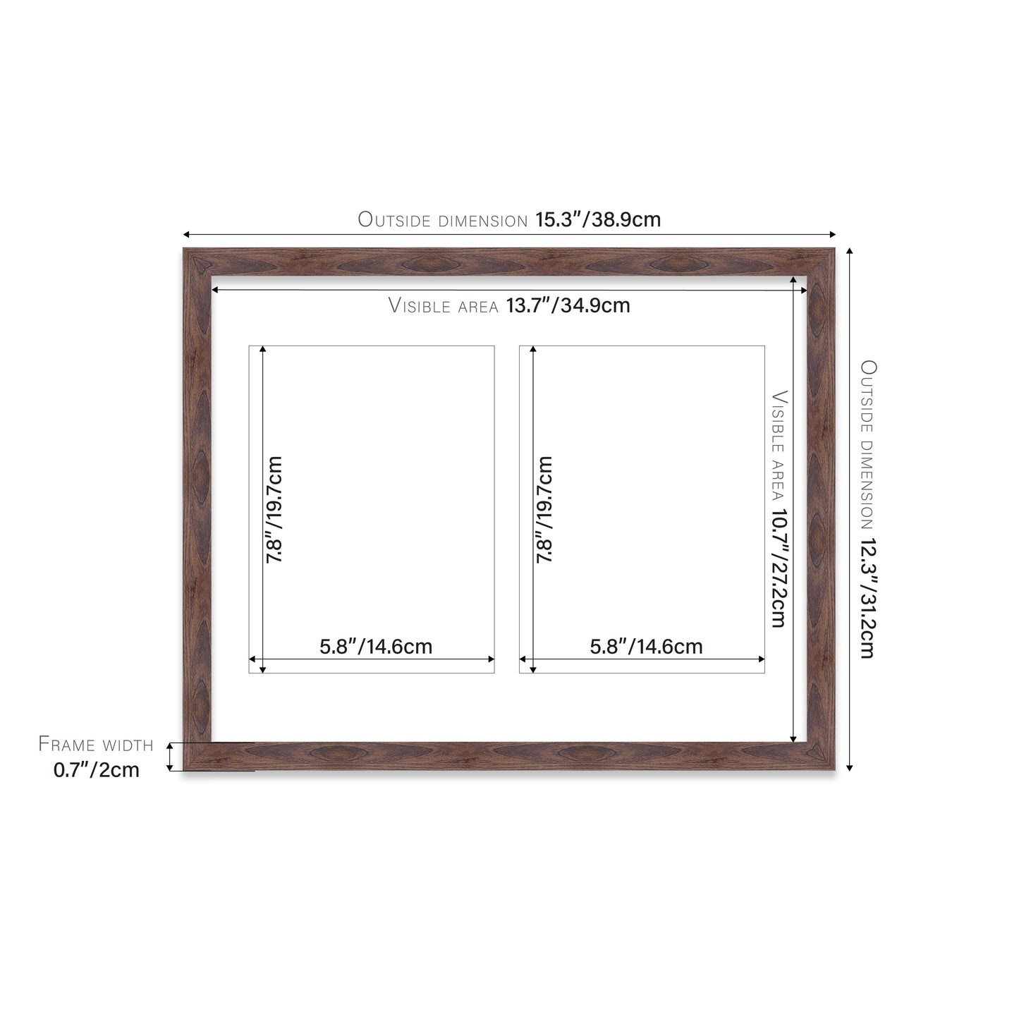 Walnut Picture Frame 20mm Edge