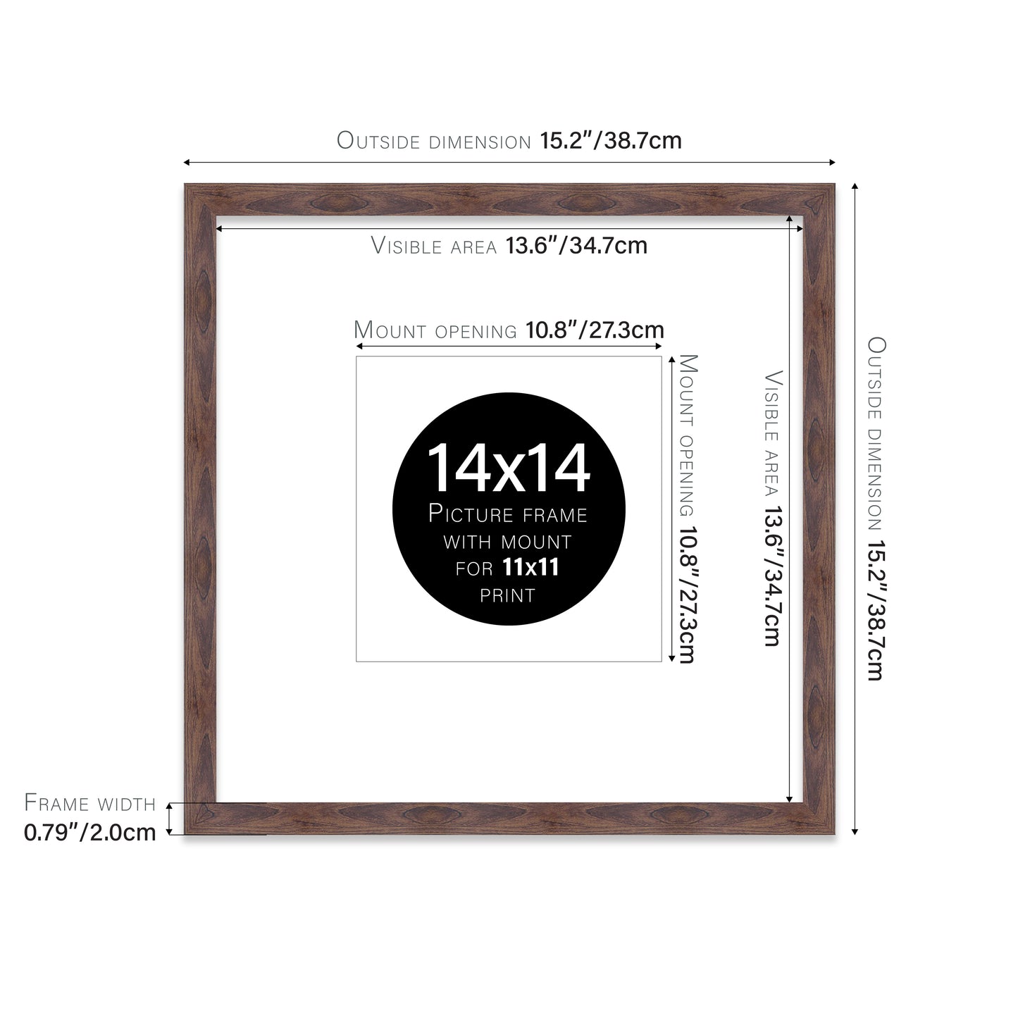 Walnut Picture Frame 20mm Edge