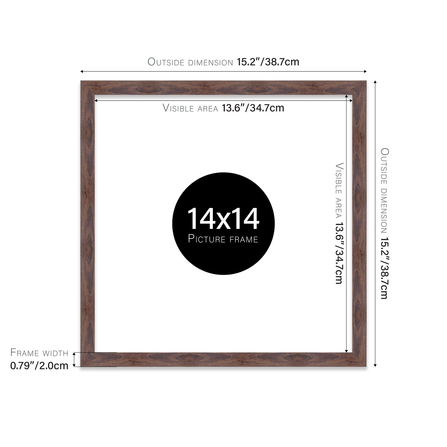Walnut Picture Frame 20mm Edge