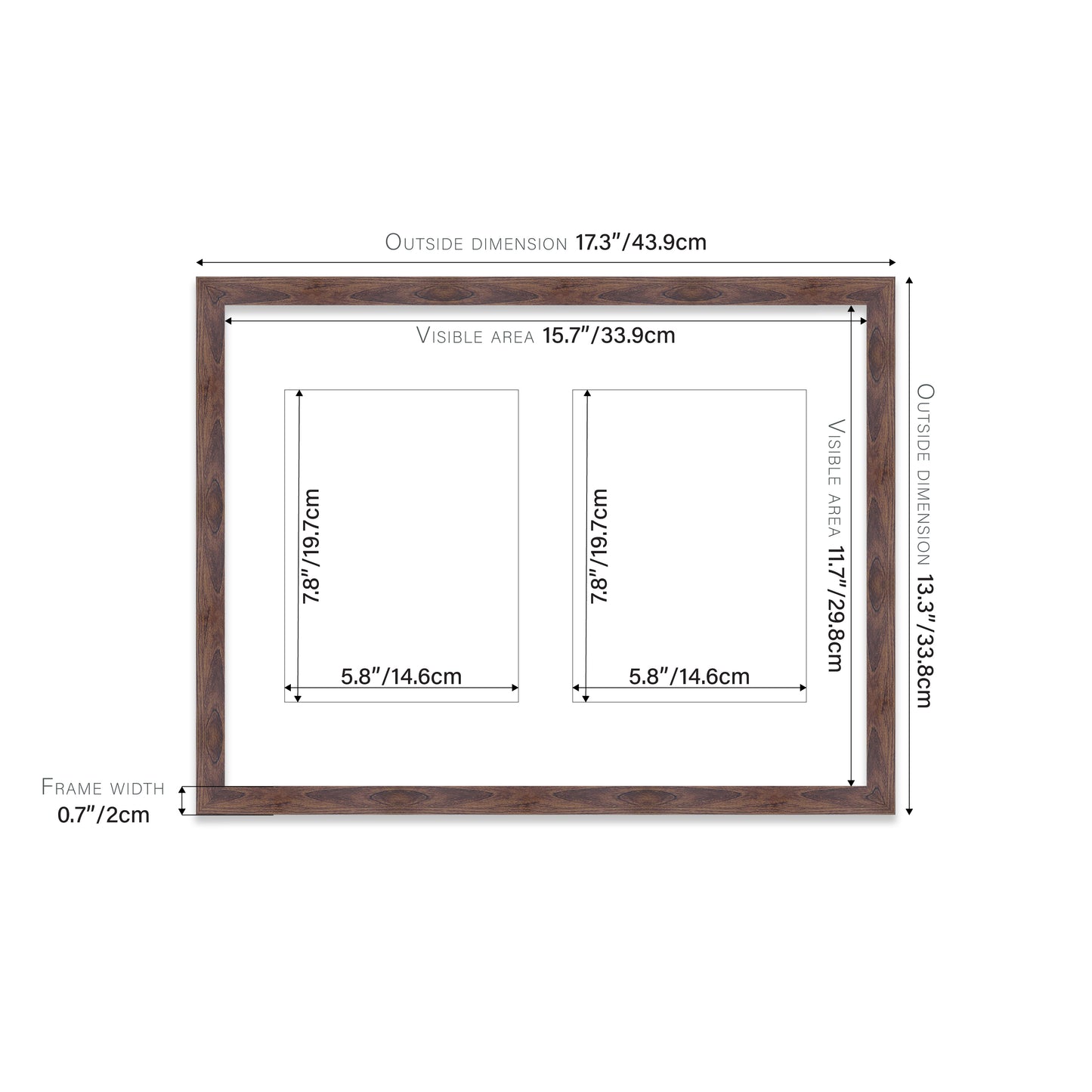 Walnut Picture Frame 20mm Edge