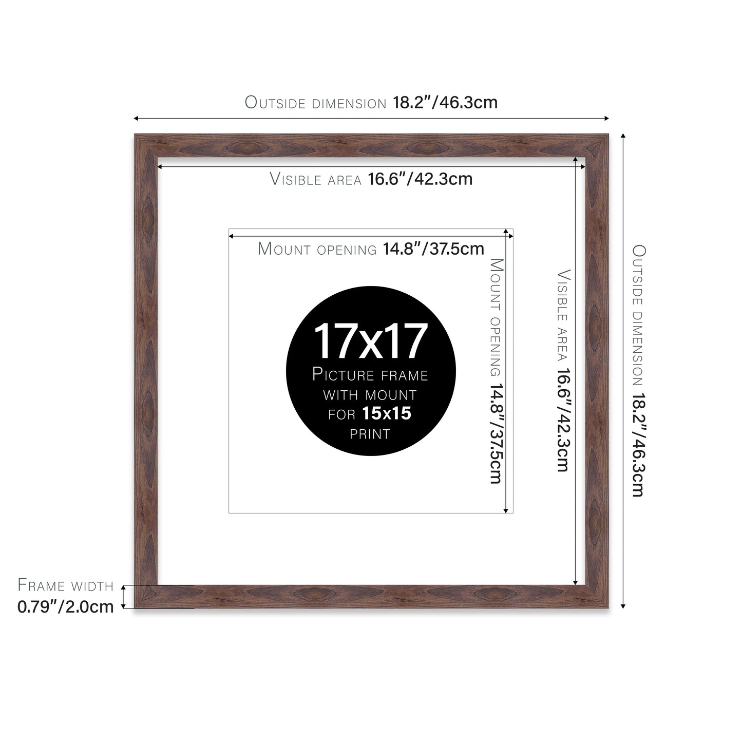 Walnut Picture Frame 20mm Edge