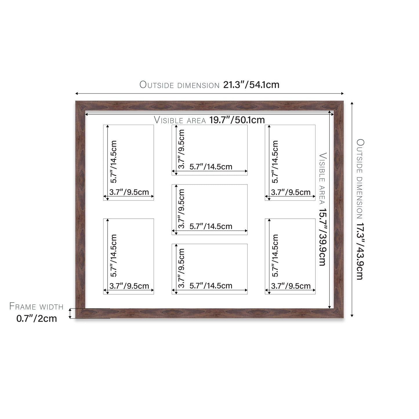 Walnut Picture Frame 20mm Edge