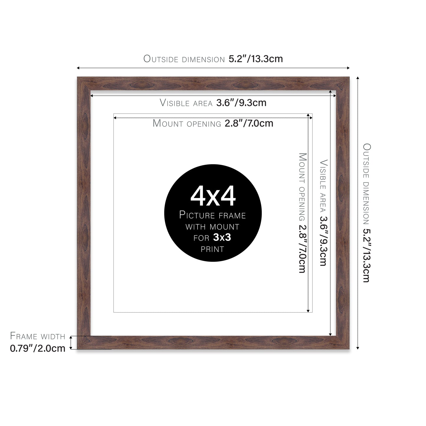 Walnut Picture Frame 20mm Edge