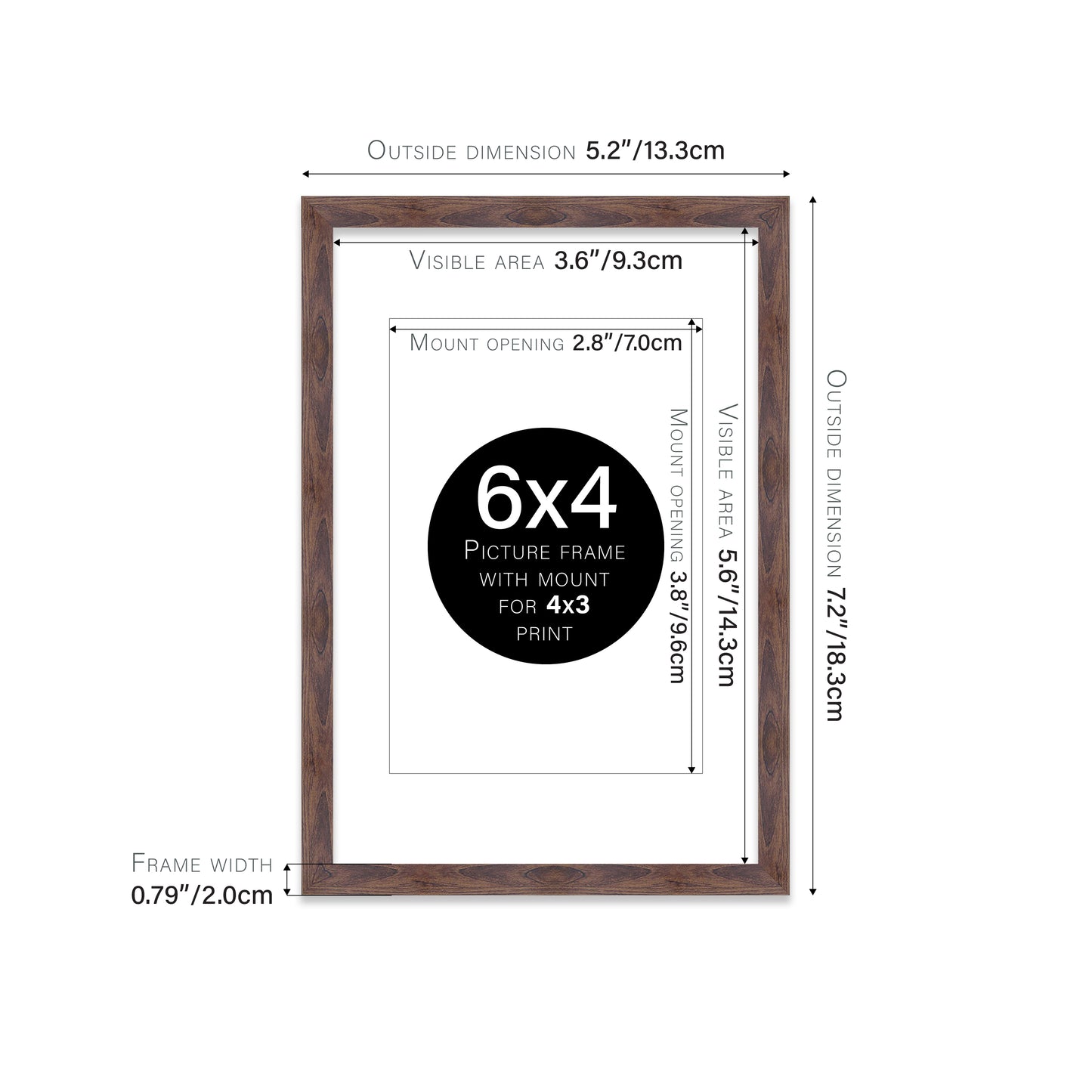 Walnut Picture Frame 20mm Edge