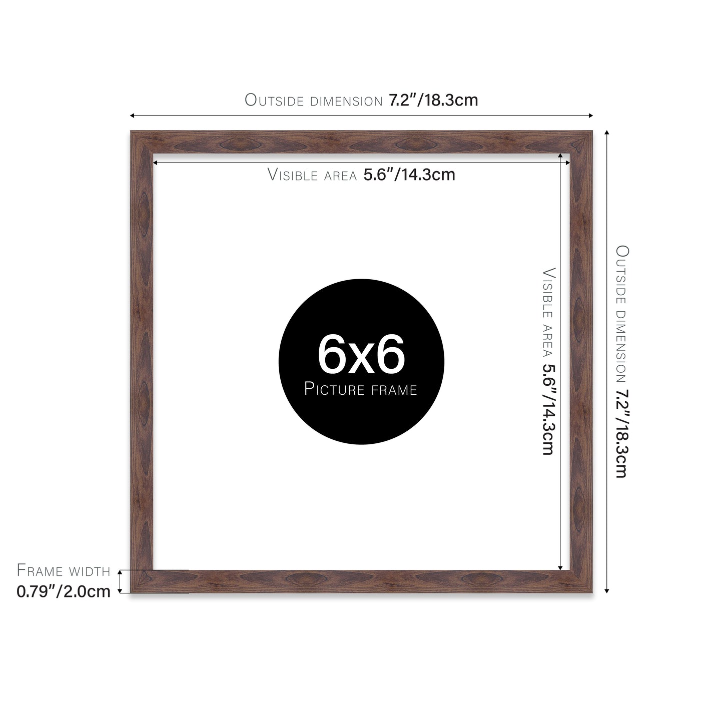 Walnut Picture Frame 20mm Edge