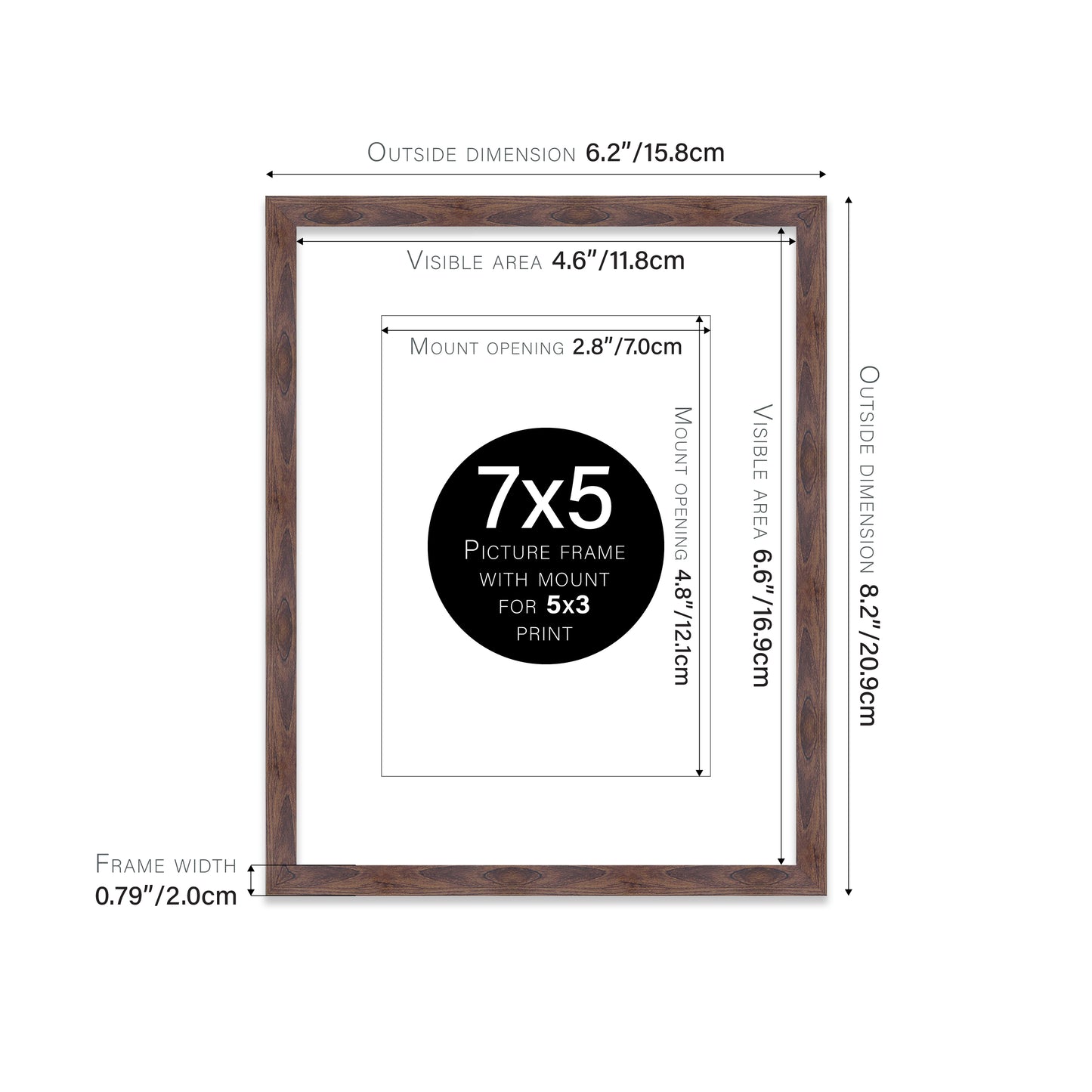 Walnut Picture Frame 20mm Edge