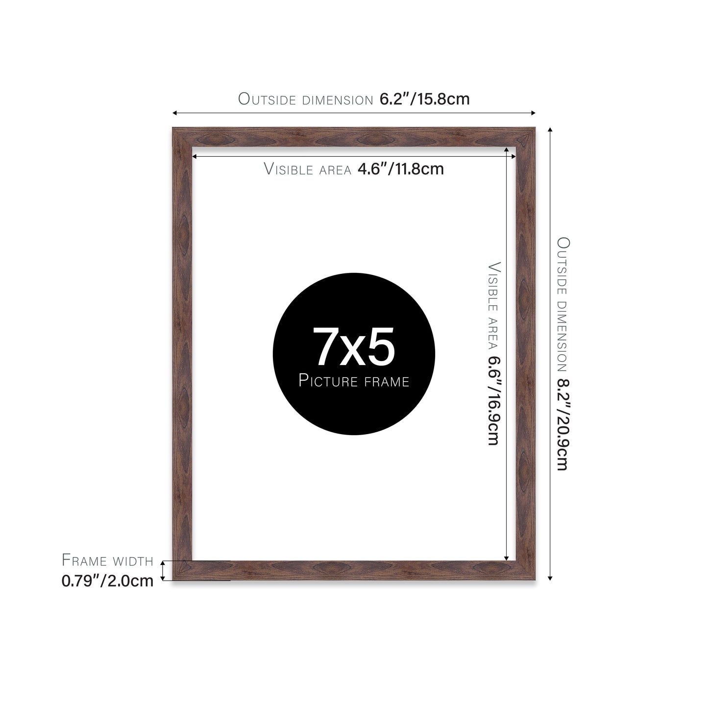 Walnut Picture Frame 20mm Edge