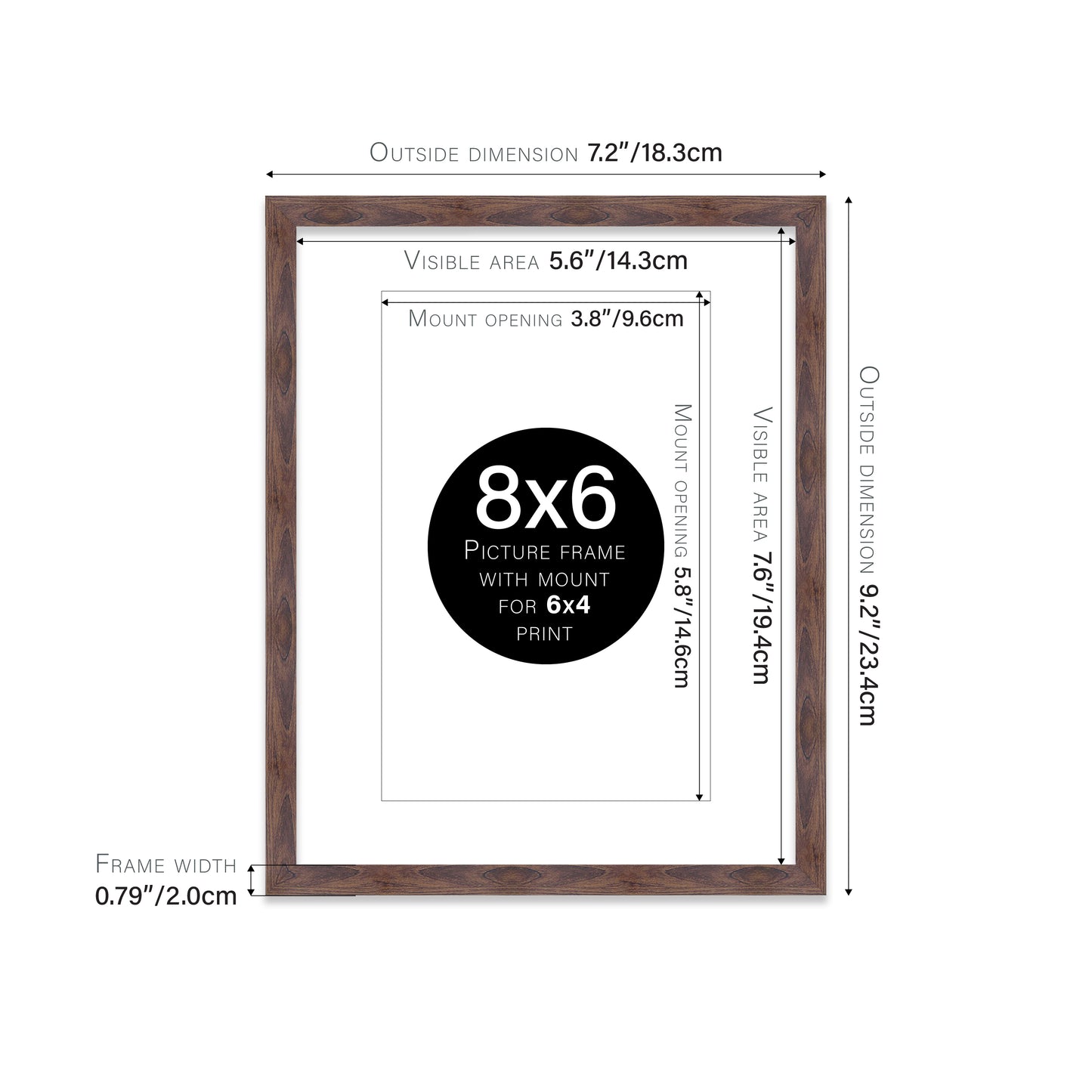 Walnut Picture Frame 20mm Edge
