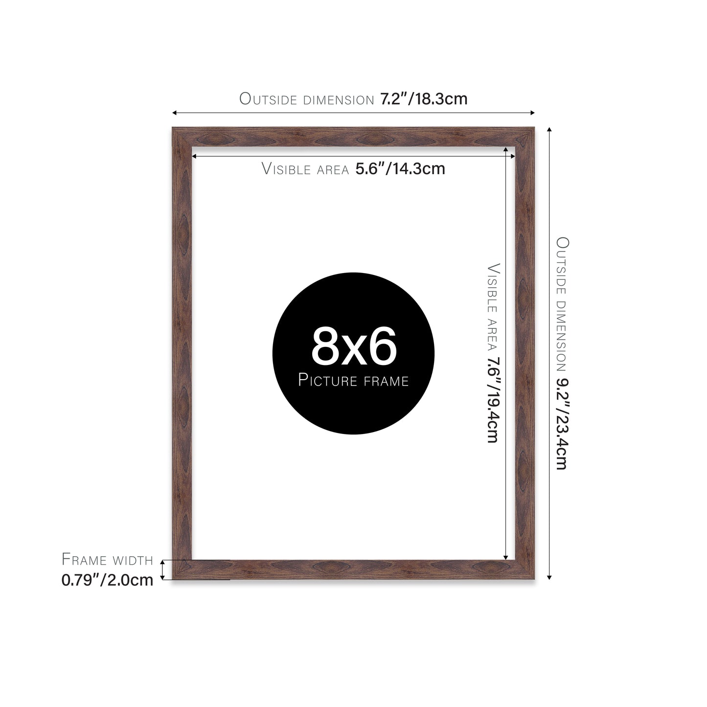 Walnut Picture Frame 20mm Edge