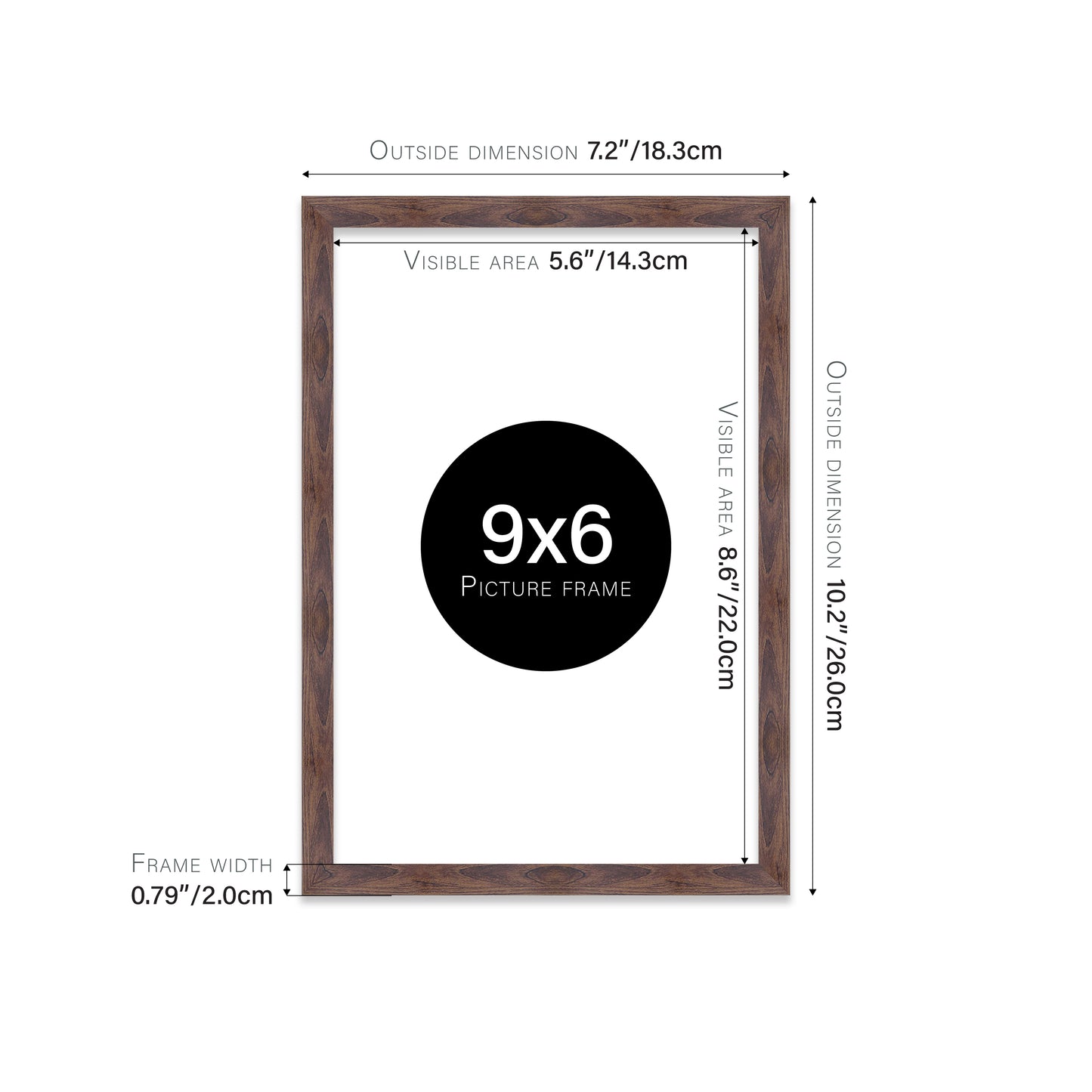 Walnut Picture Frame 20mm Edge