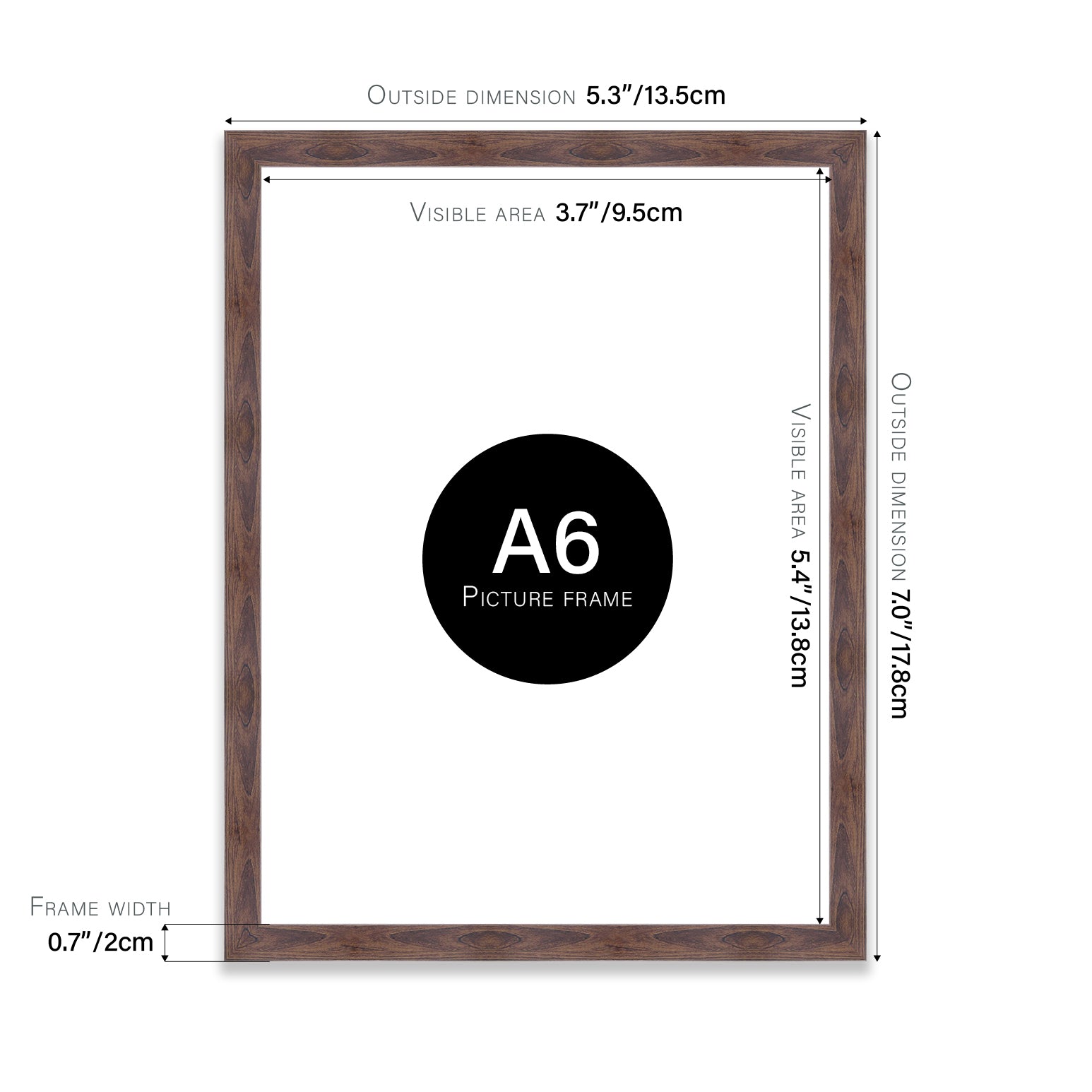 Walnut A6 Picture Frame b2b