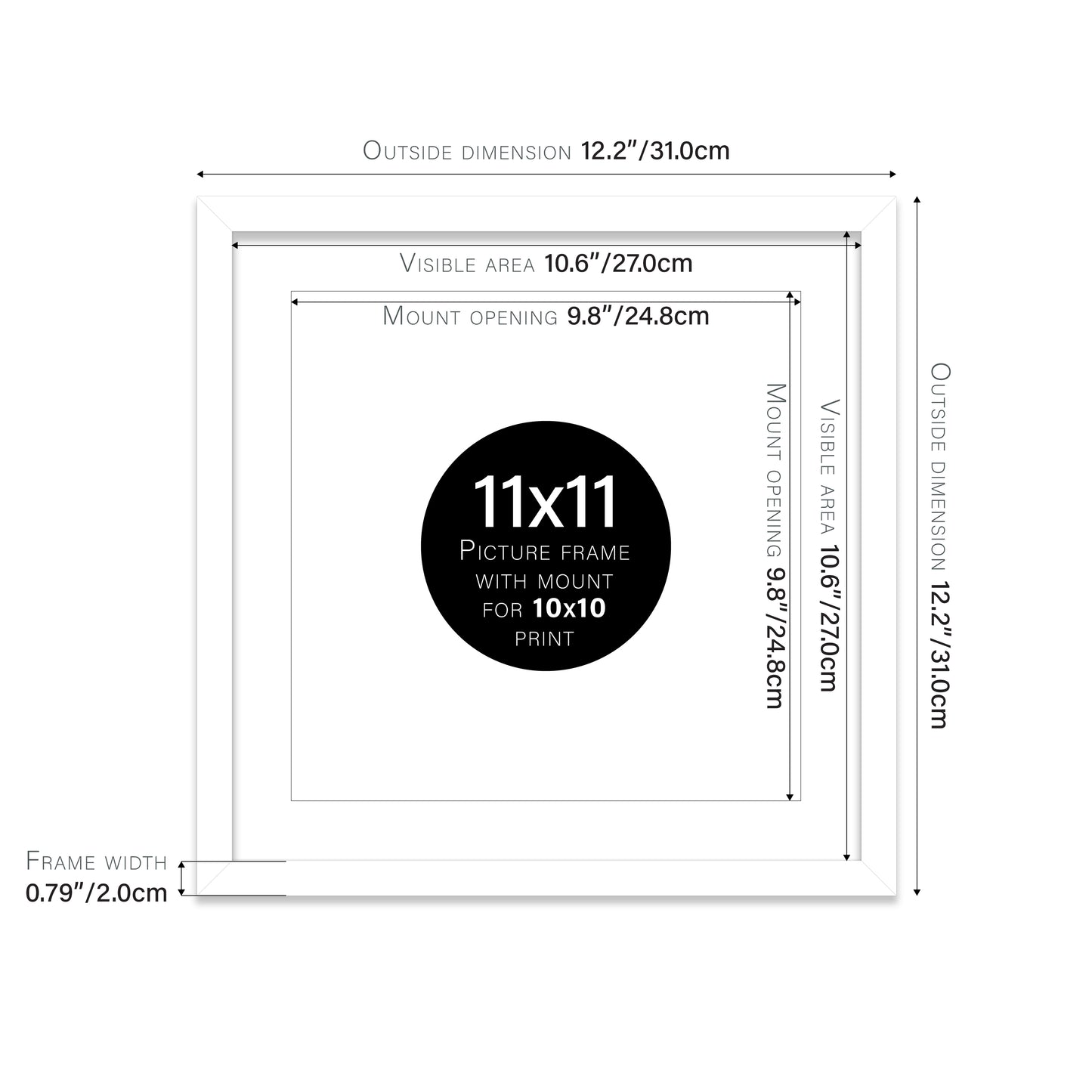White Picture Frame 20mm Edge