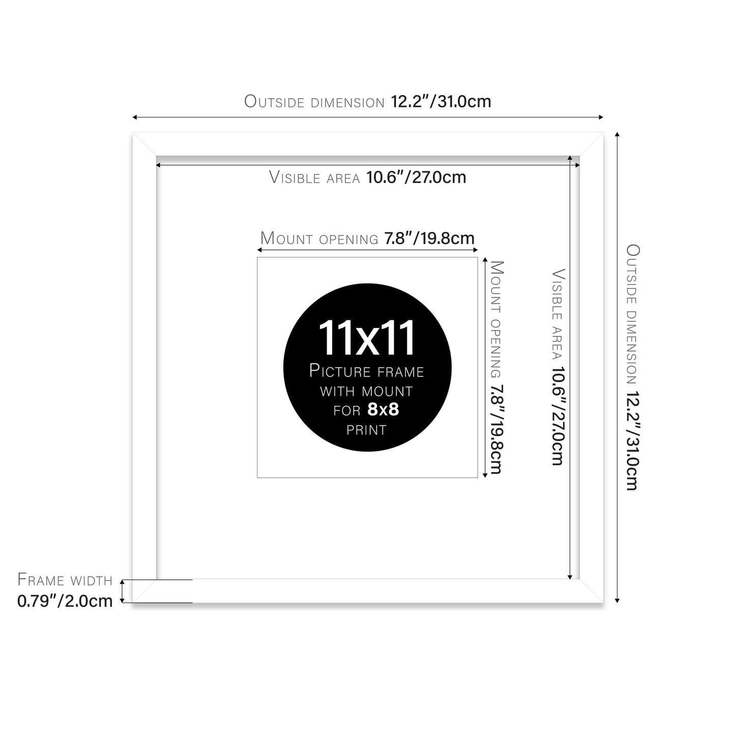 White Picture Frame 20mm Edge