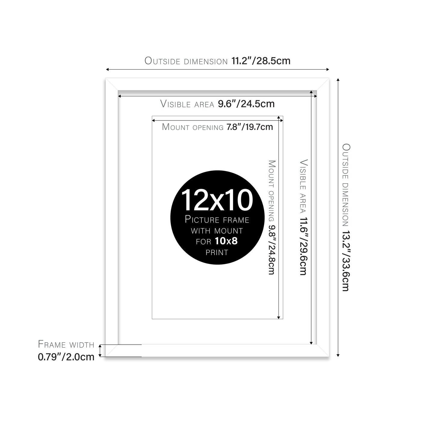 White Picture Frame 20mm Edge