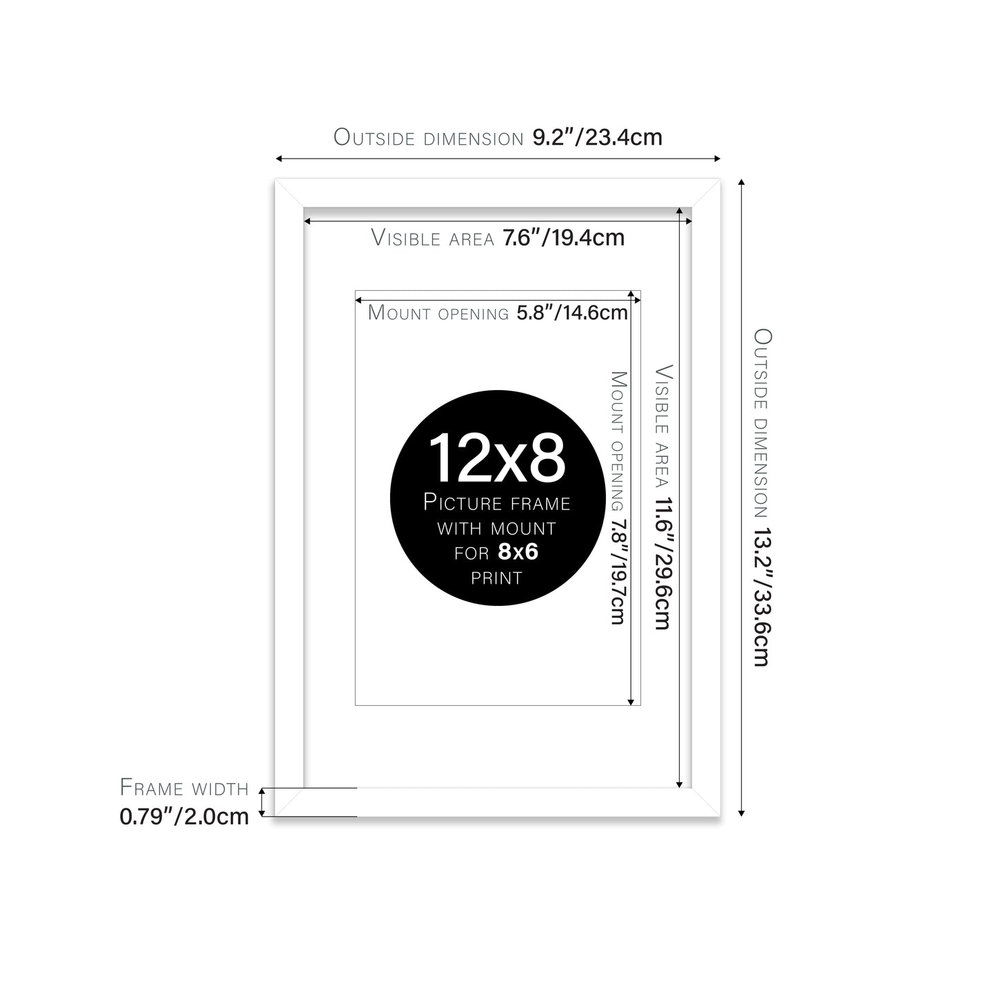 White Picture Frame 20mm Edge