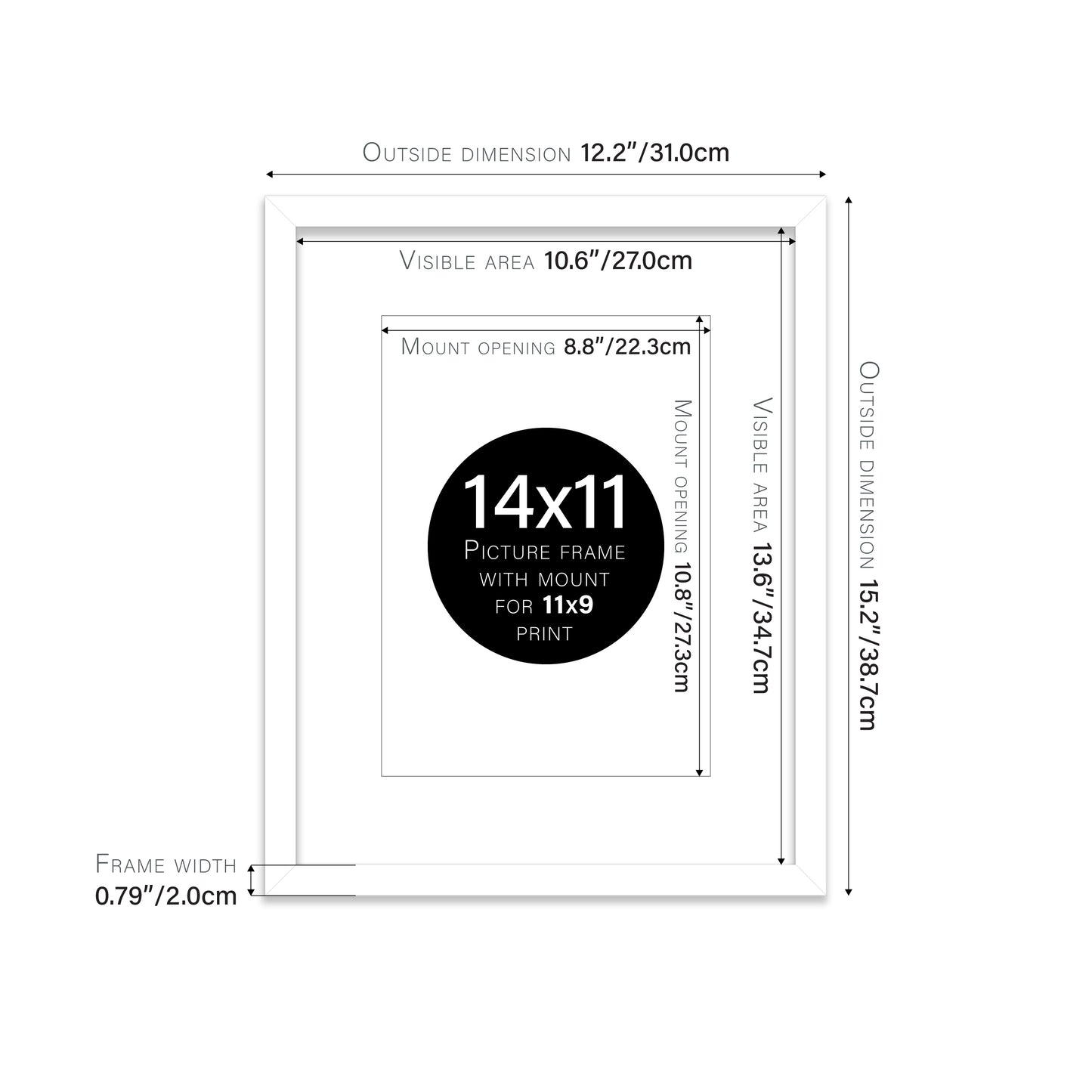 White Picture Frame 20mm Edge