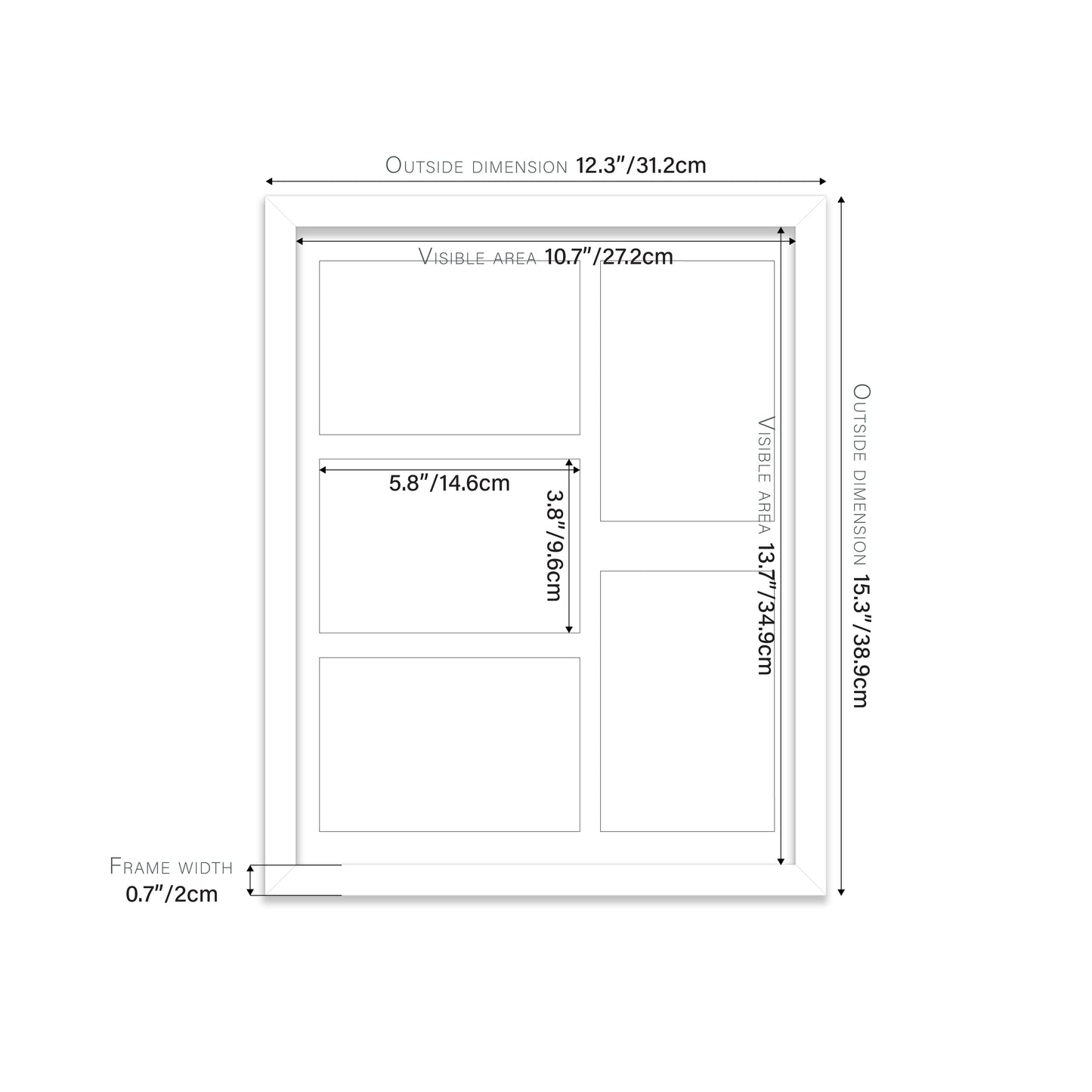 White Picture Frame 20mm Edge