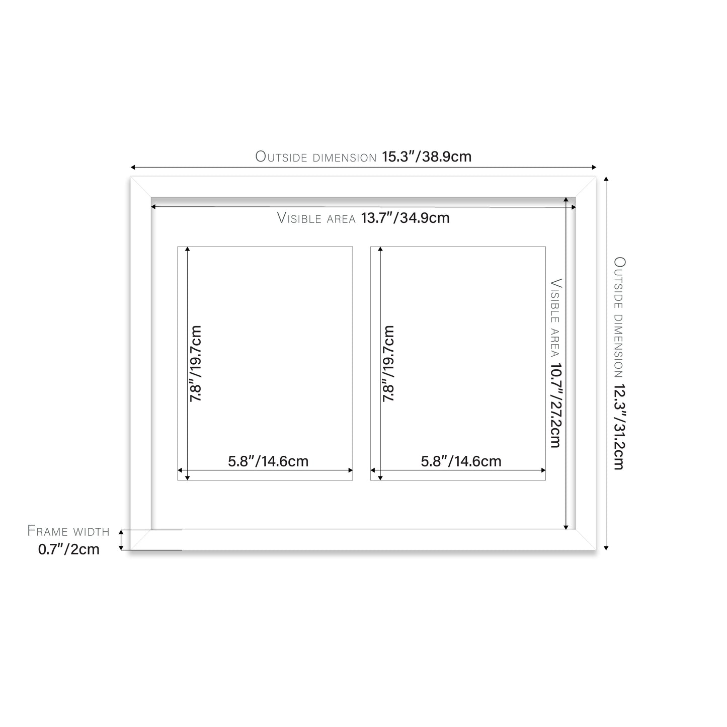 White Picture Frame 20mm Edge