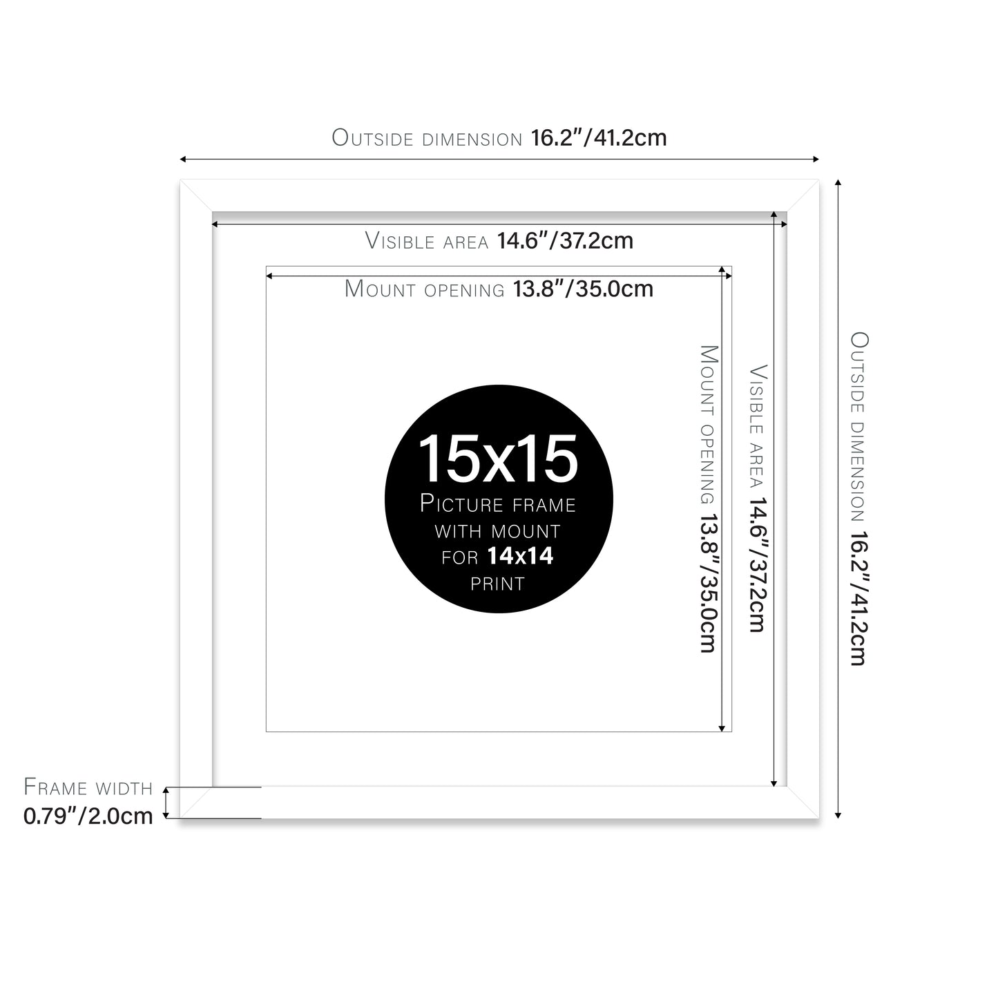 White Picture Frame 20mm Edge