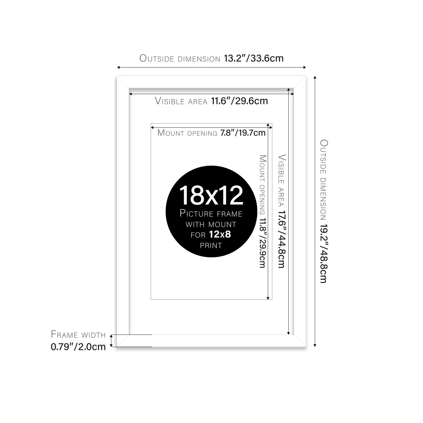 White Picture Frame 20mm Edge