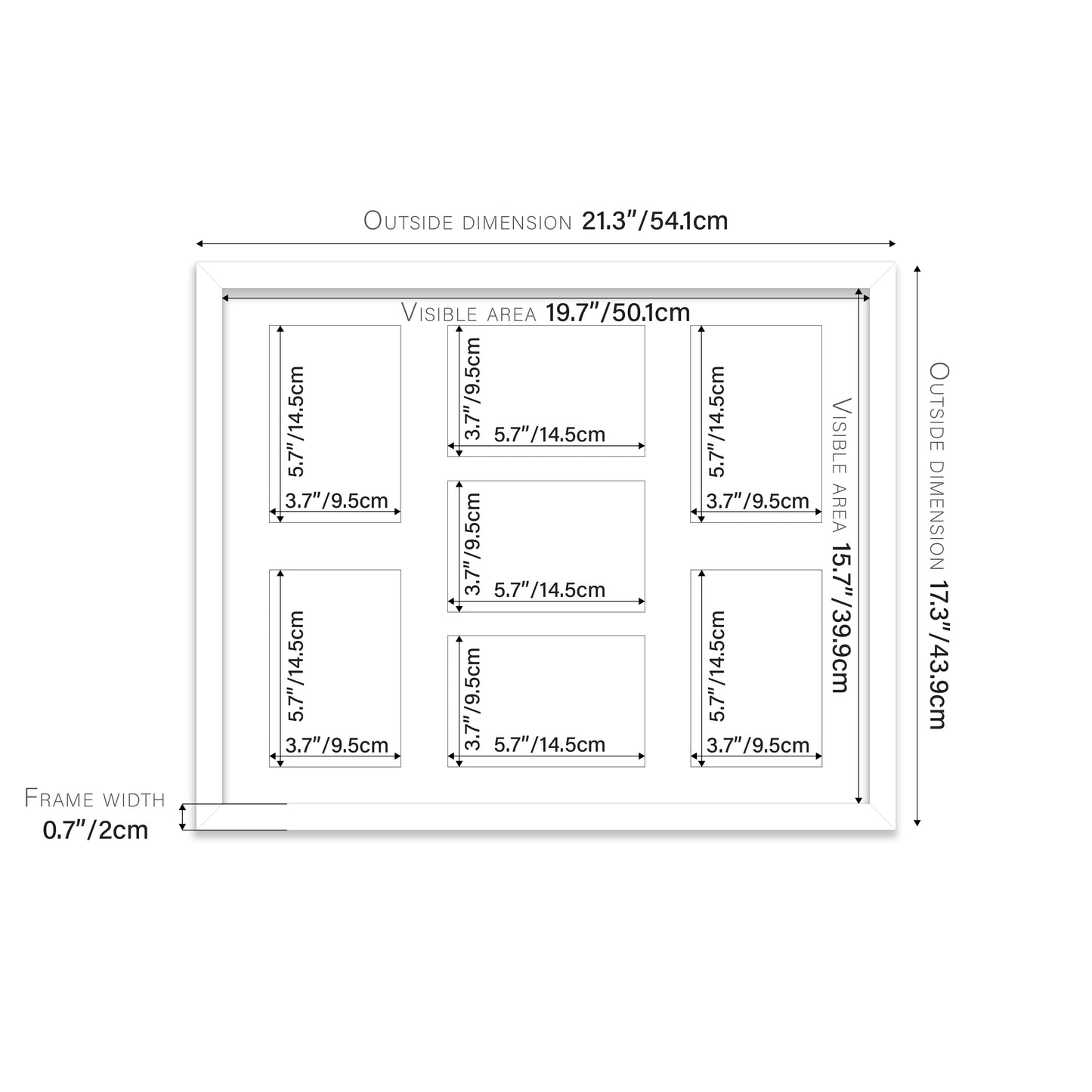 White Picture Frame 20mm Edge