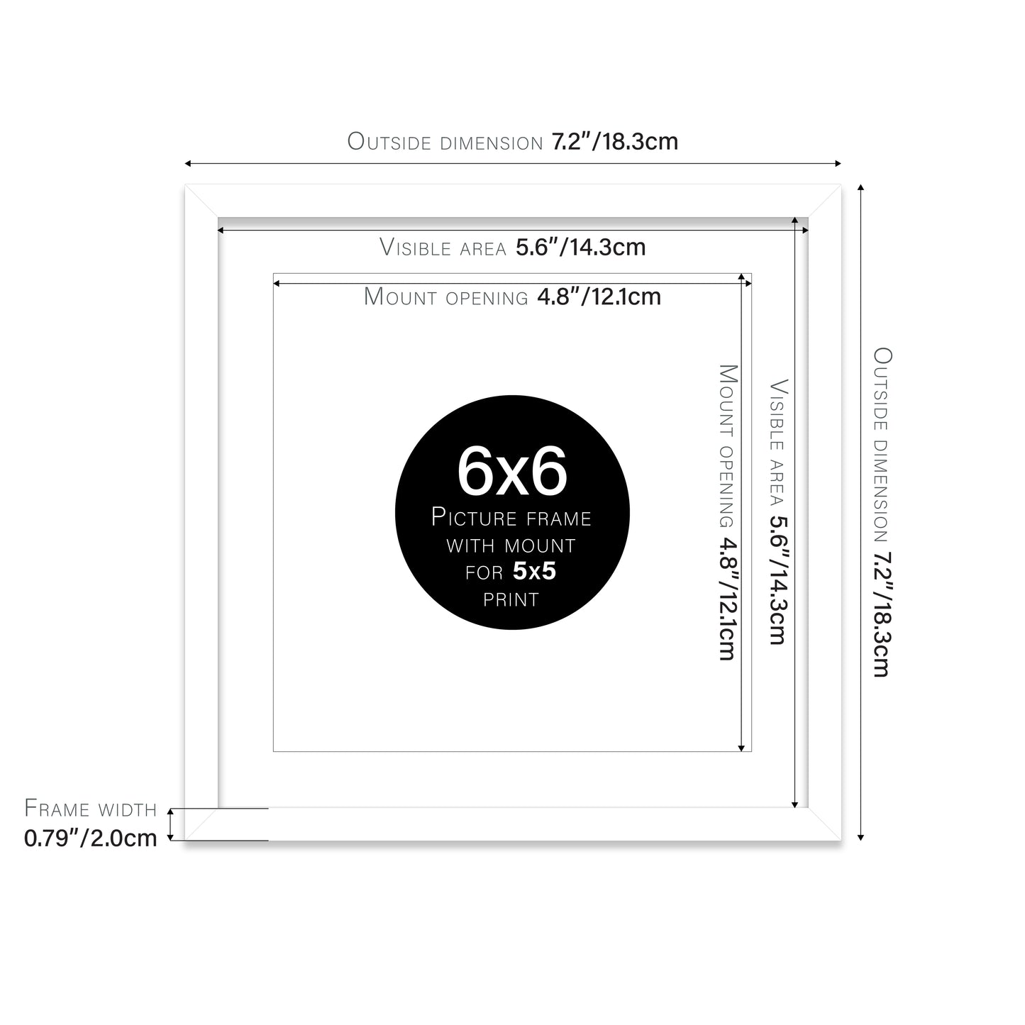 White Picture Frame 20mm Edge