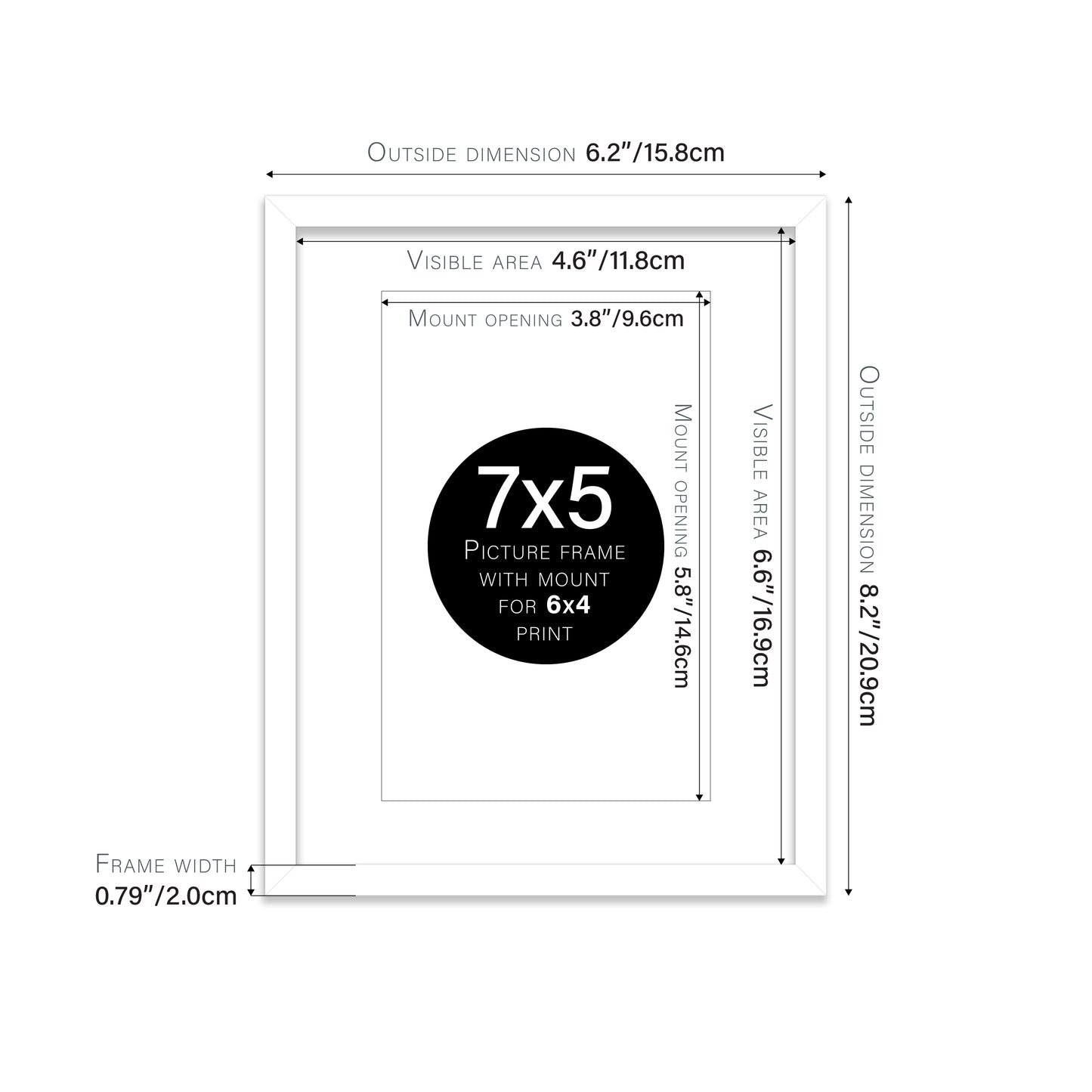 White Picture Frame 20mm Edge