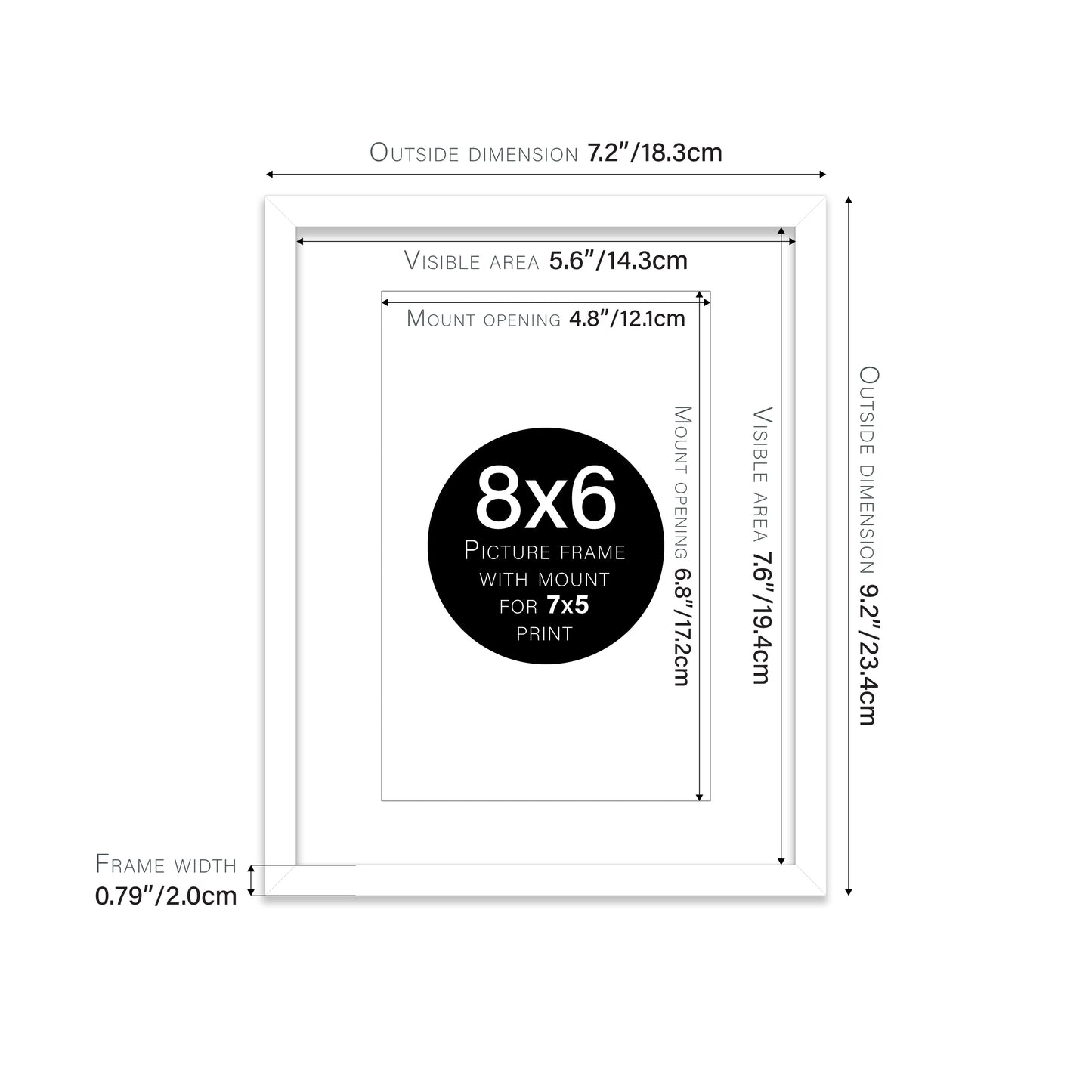 White Picture Frame 20mm Edge
