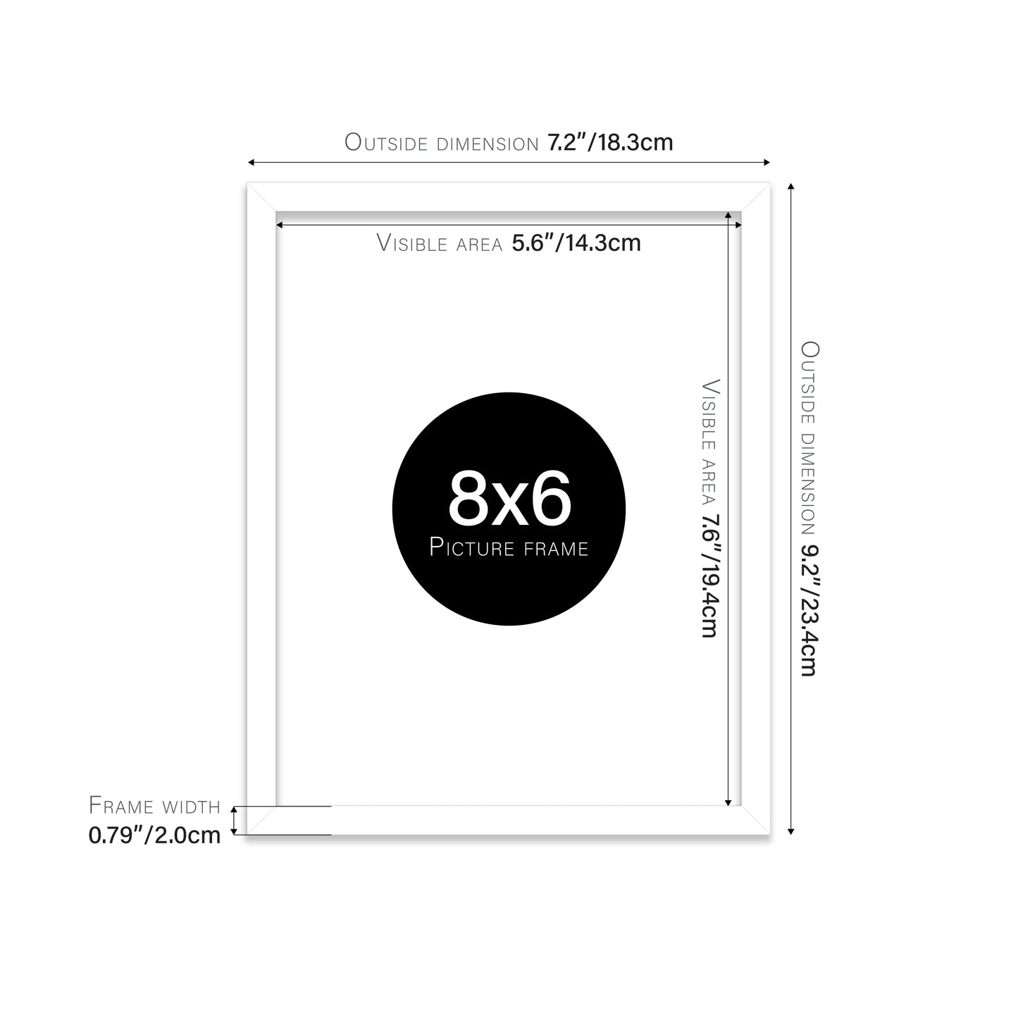 White Picture Frame 20mm Edge