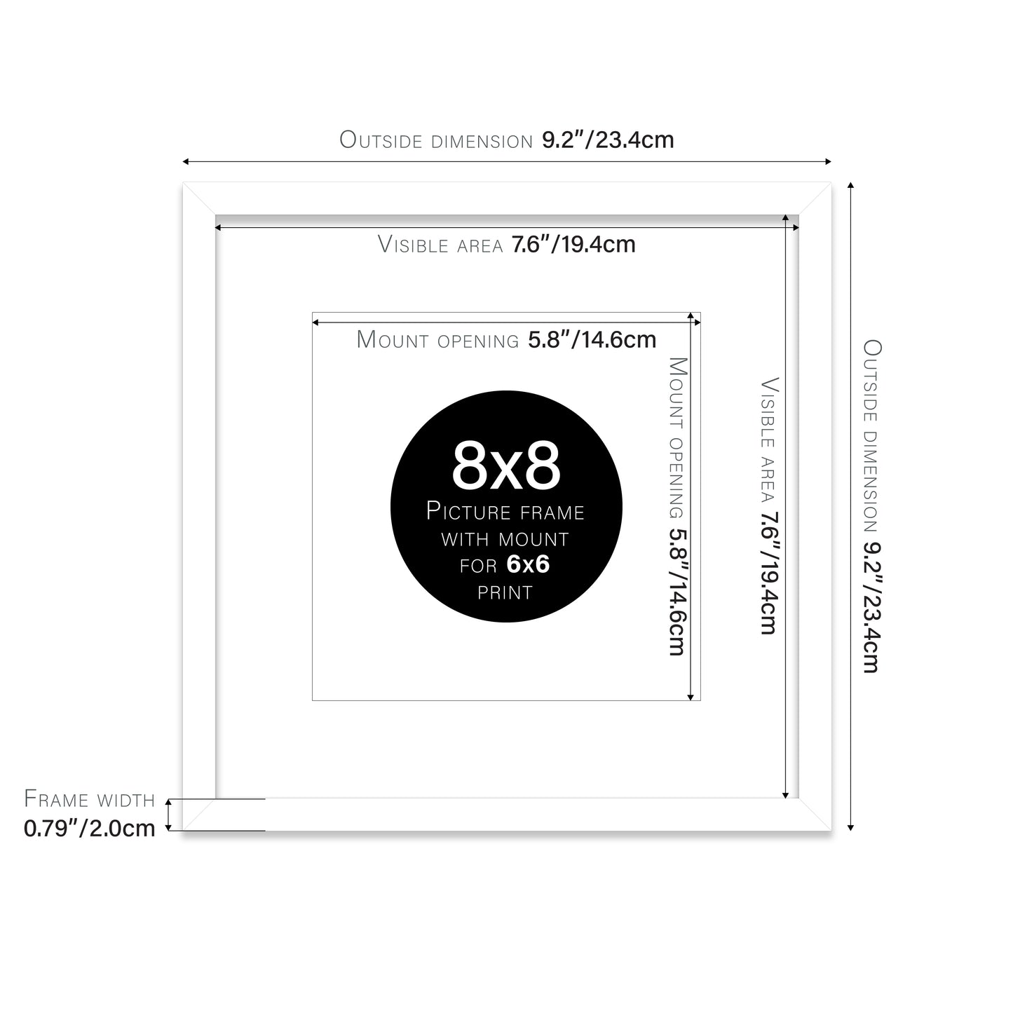 White Picture Frame 20mm Edge