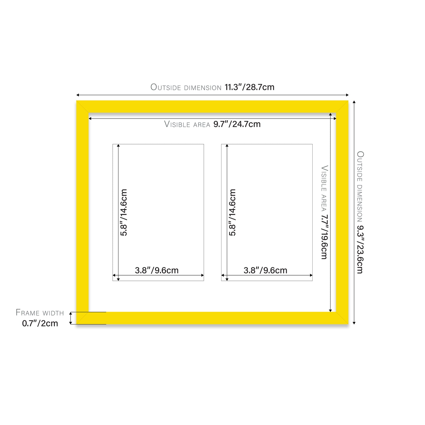 Yellow Picture Frame 20mm Edge