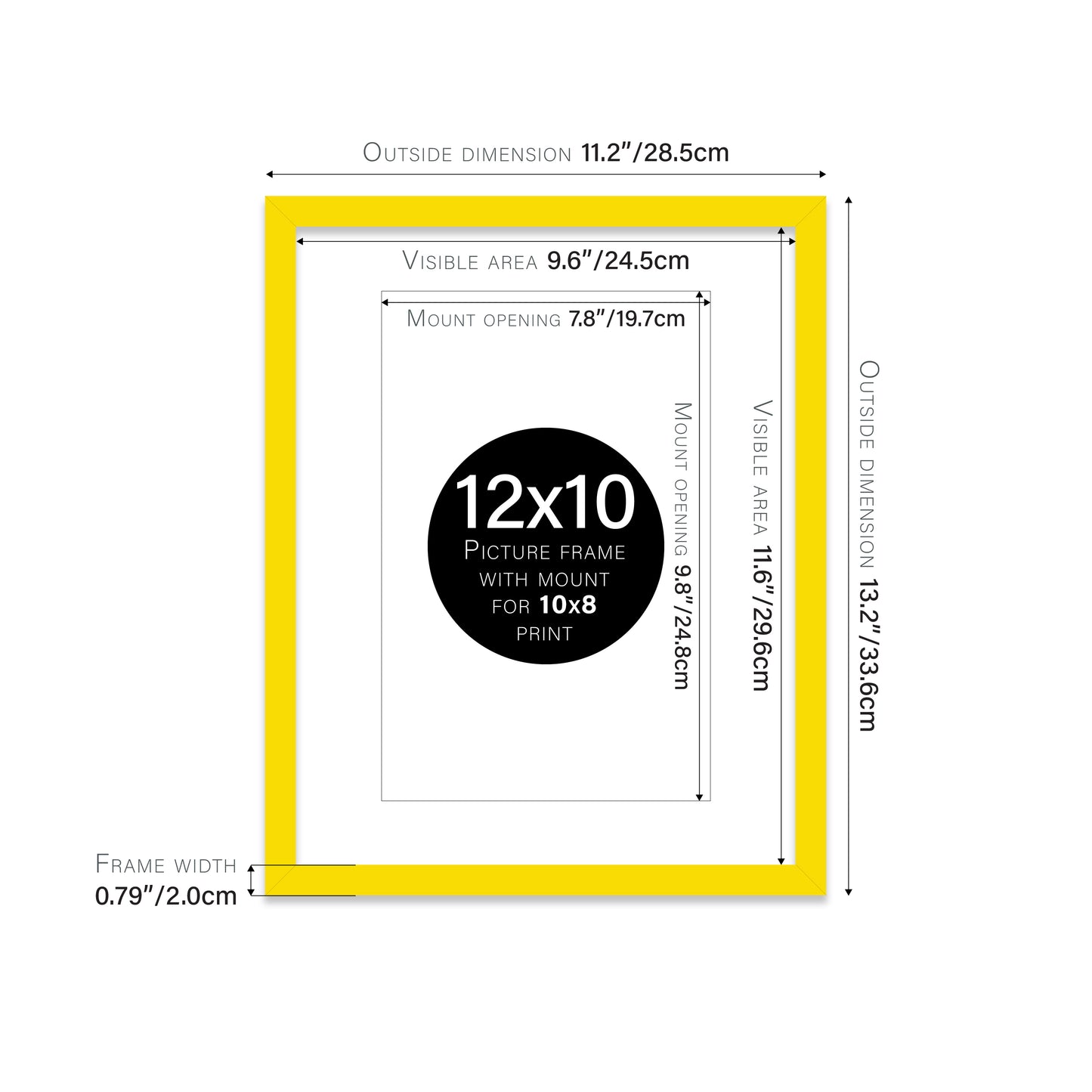 Yellow Picture Frame 20mm Edge
