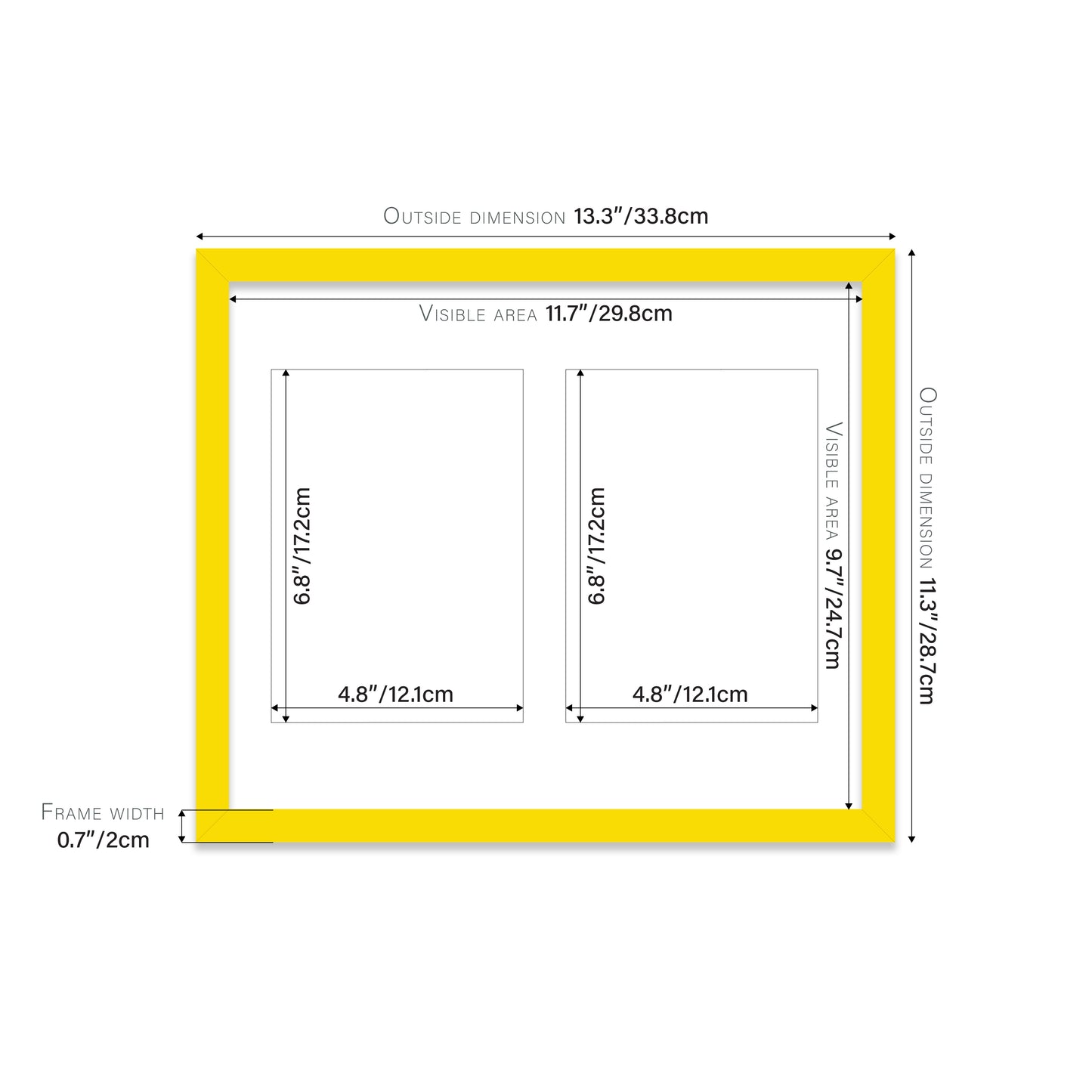 Yellow Picture Frame 20mm Edge