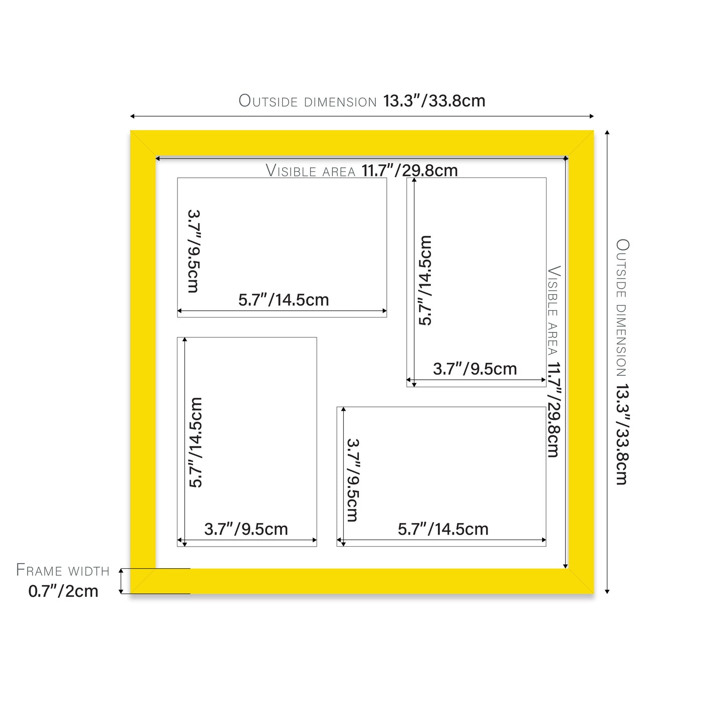 Yellow Picture Frame 20mm Edge
