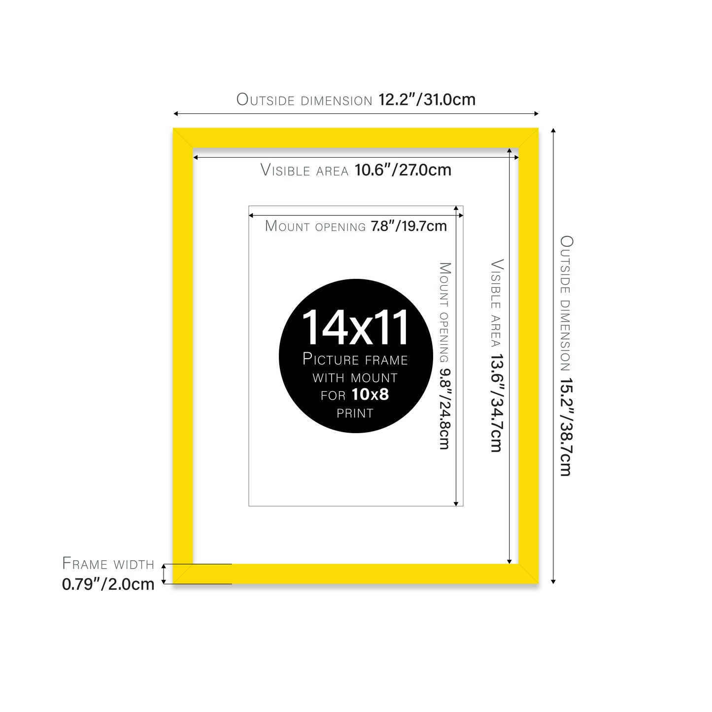 Yellow Picture Frame 20mm Edge