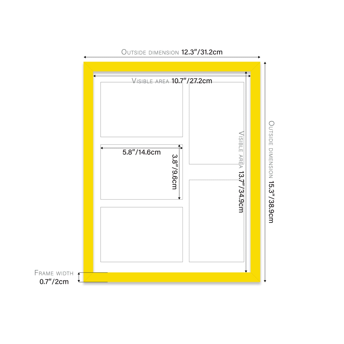 Yellow Picture Frame 20mm Edge
