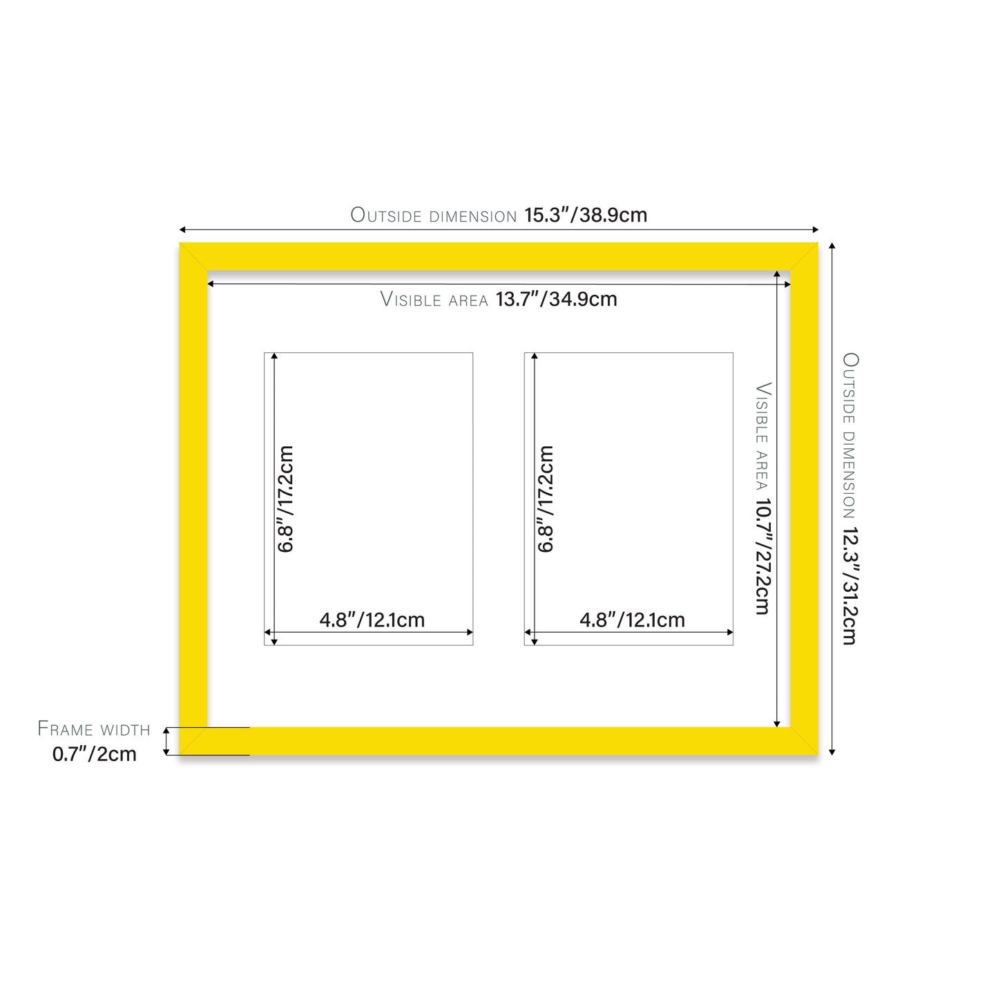 Yellow Picture Frame 20mm Edge