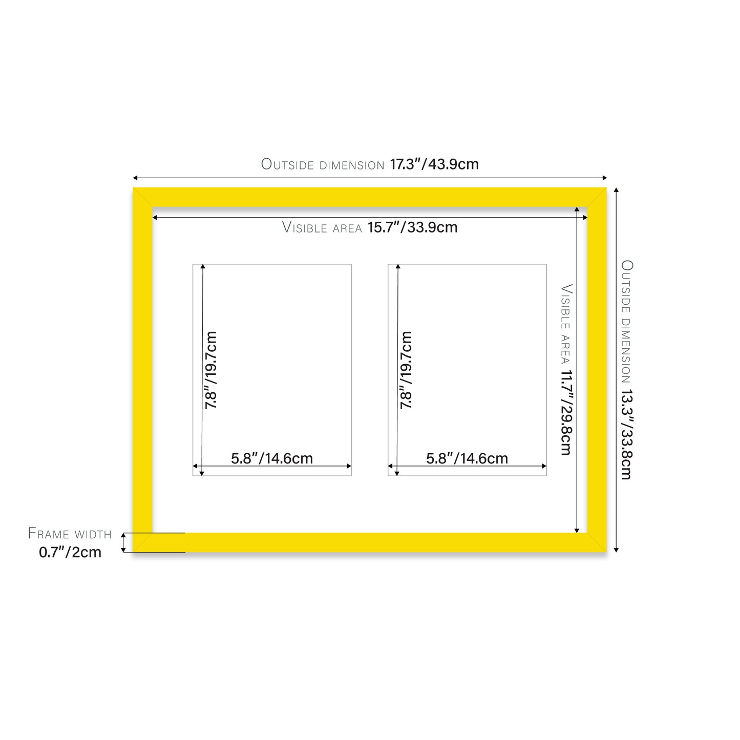 Yellow Picture Frame 20mm Edge