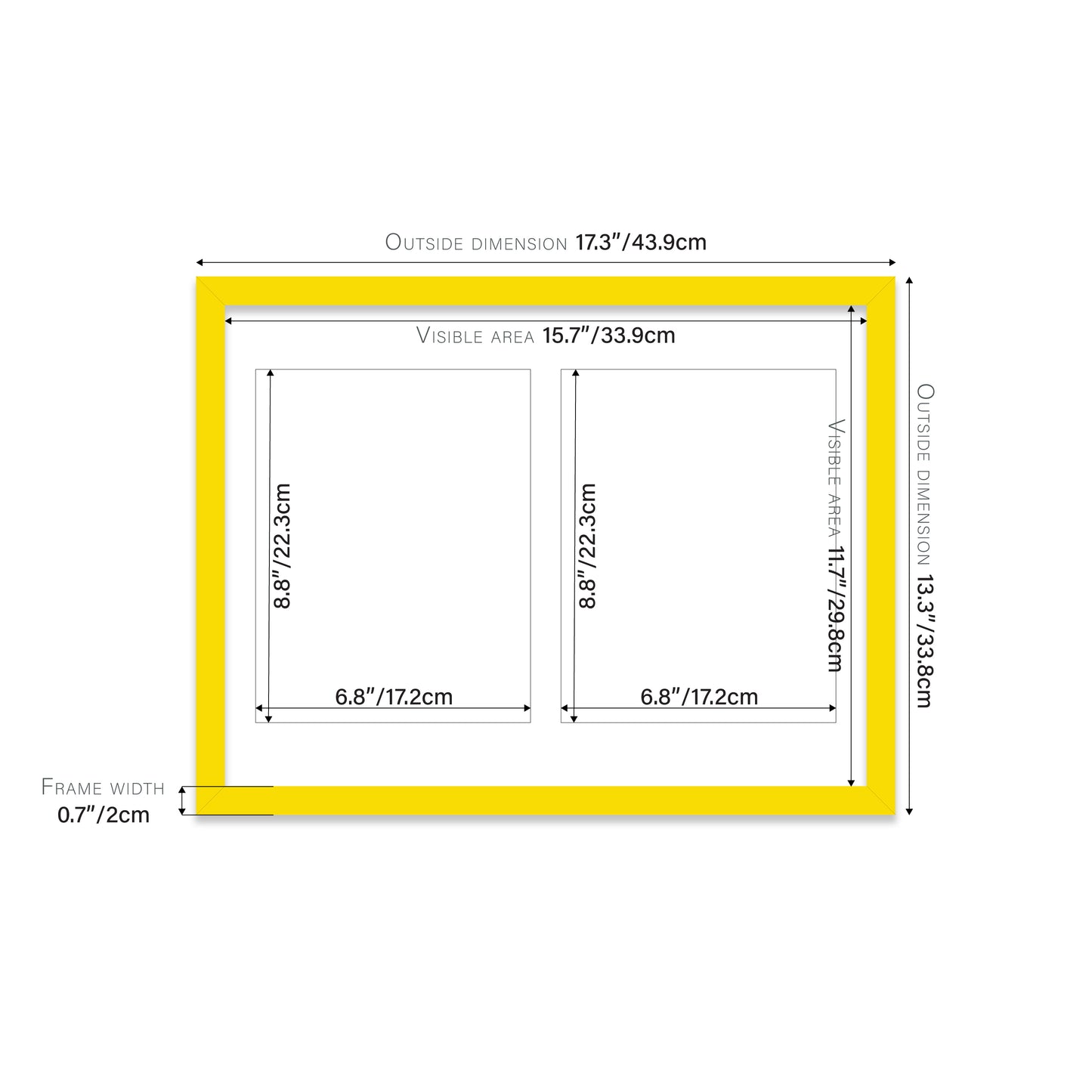 Yellow Picture Frame 20mm Edge