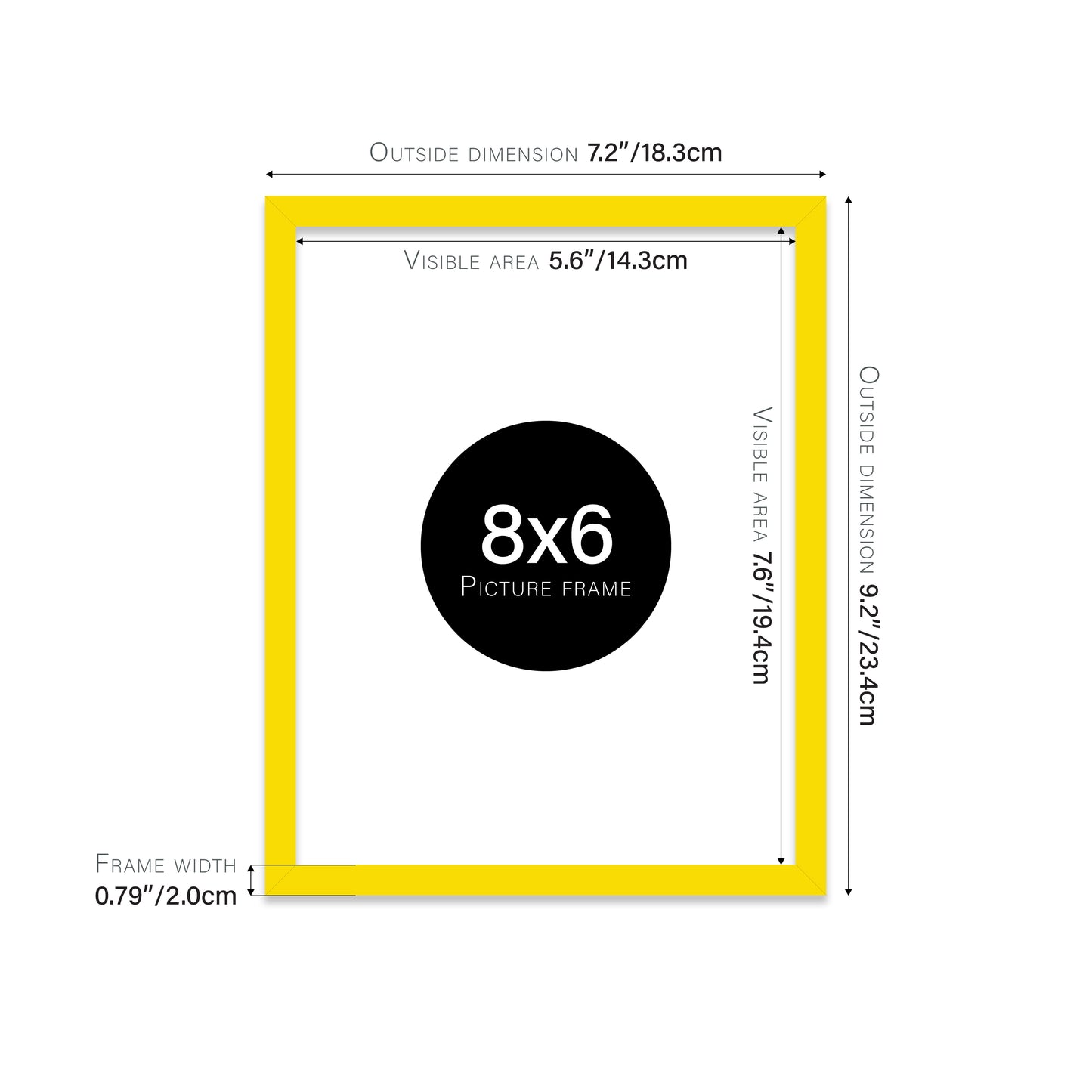 Yellow Picture Frame 20mm Edge