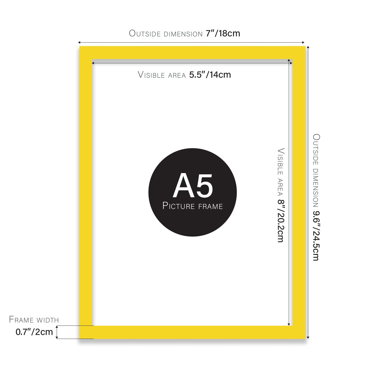Yellow A5 bulk photo frames
