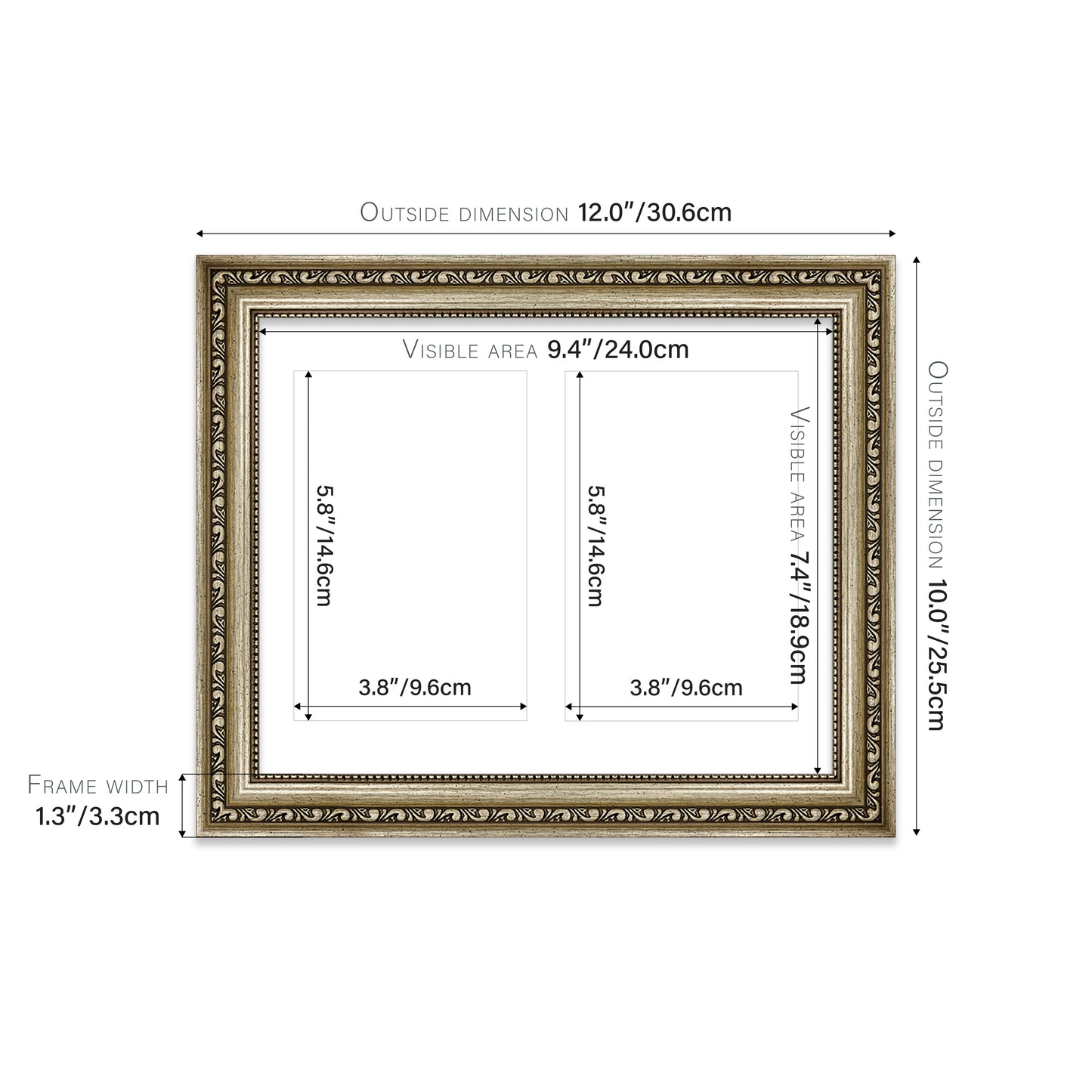 Champagne Ornate Picture Frame 33mm Edge