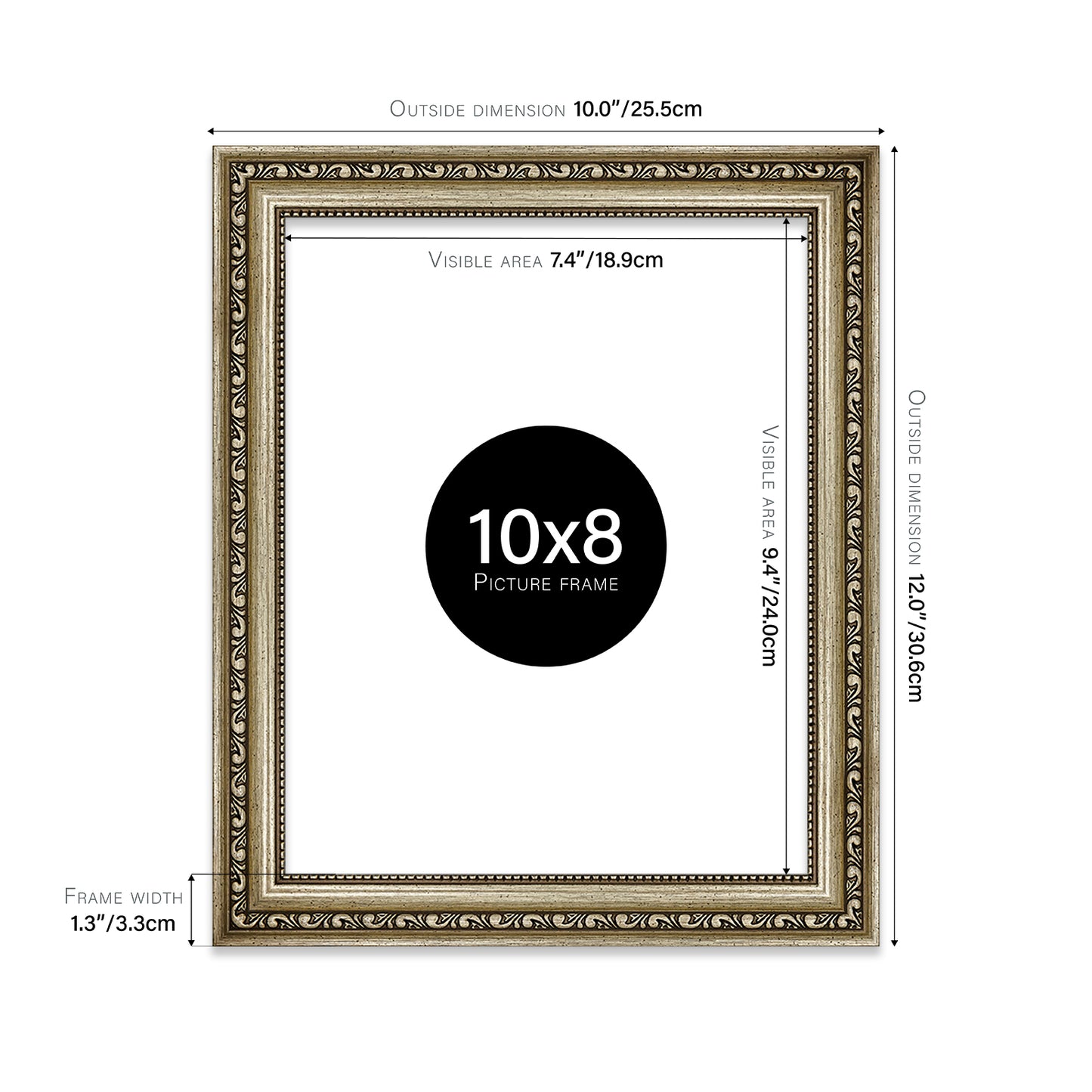 Champagne Ornate Picture Frame 33mm Edge