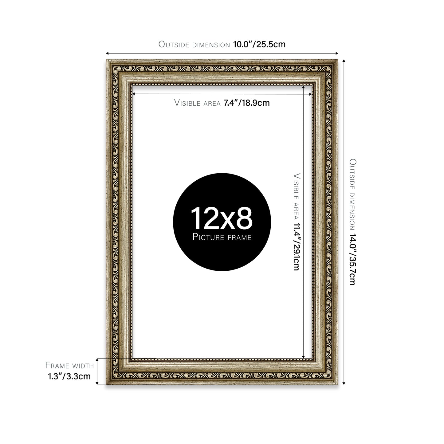 Champagne Ornate Picture Frame 33mm Edge