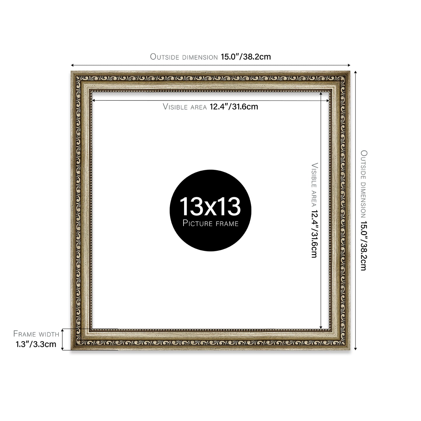 Champagne Ornate Picture Frame 33mm Edge