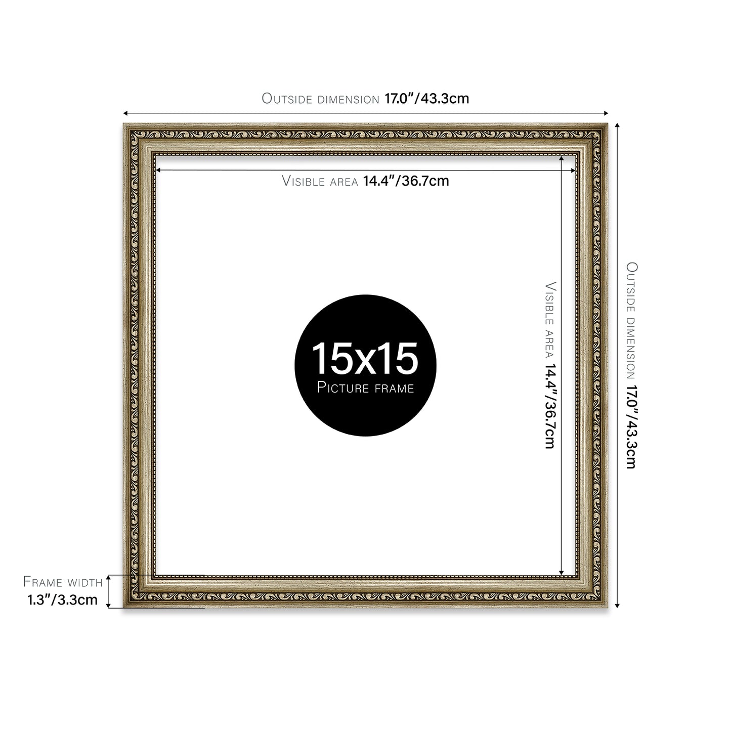 Champagne Ornate Picture Frame 33mm Edge