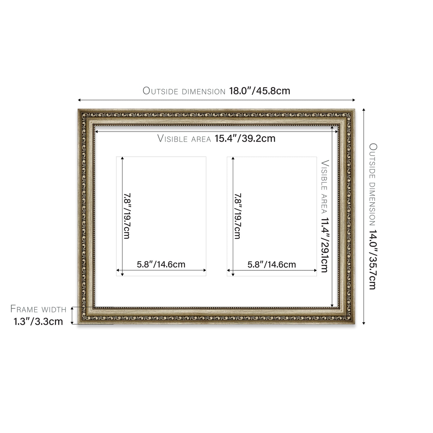 Champagne Ornate Picture Frame 33mm Edge