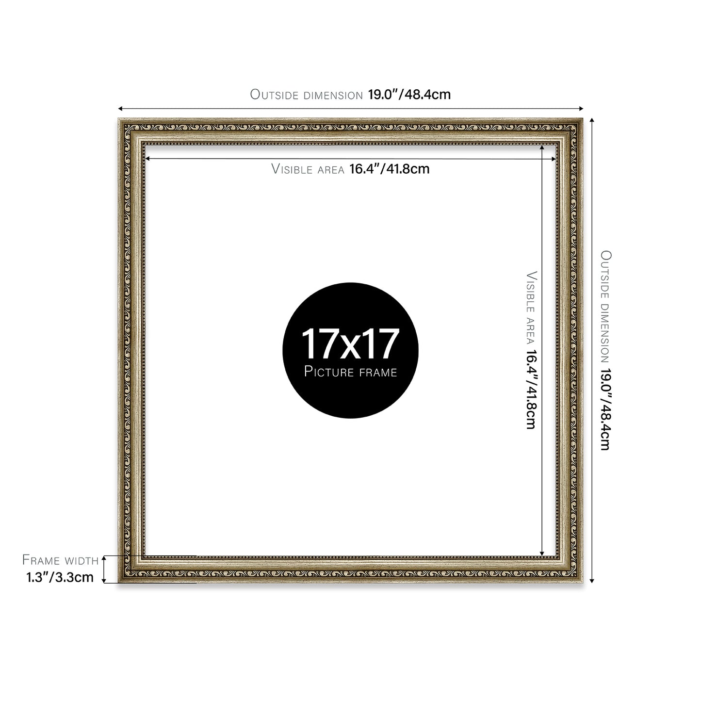 Champagne Ornate Picture Frame 33mm Edge