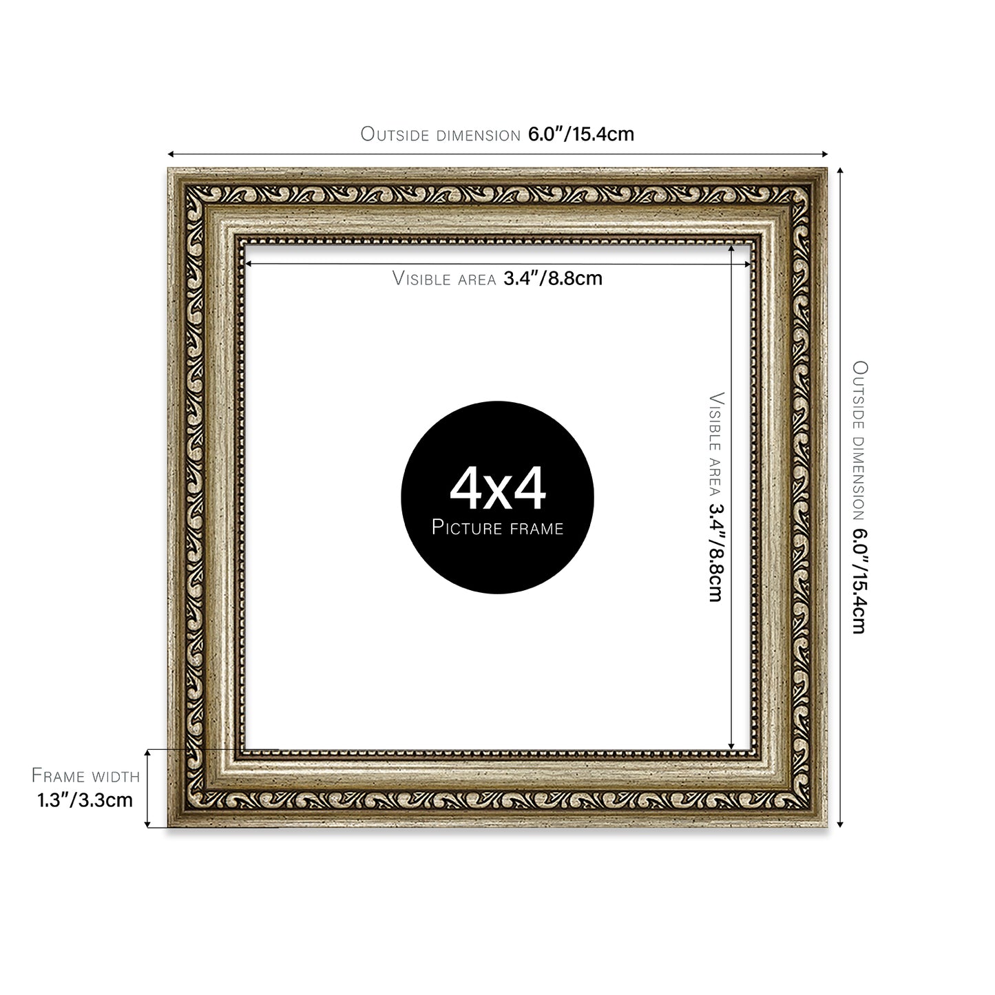 Champagne Ornate Picture Frame 33mm Edge