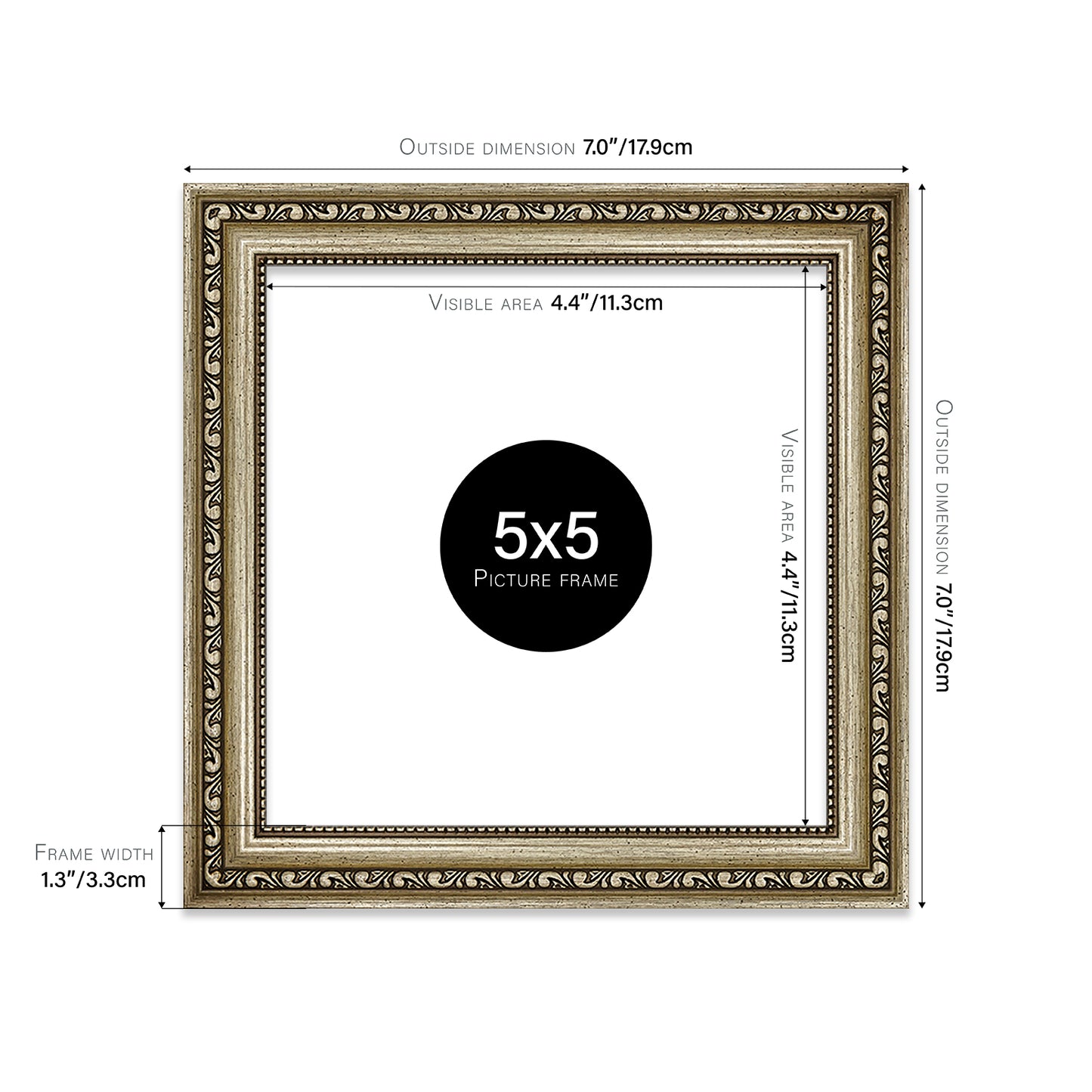 Champagne Ornate Picture Frame 33mm Edge